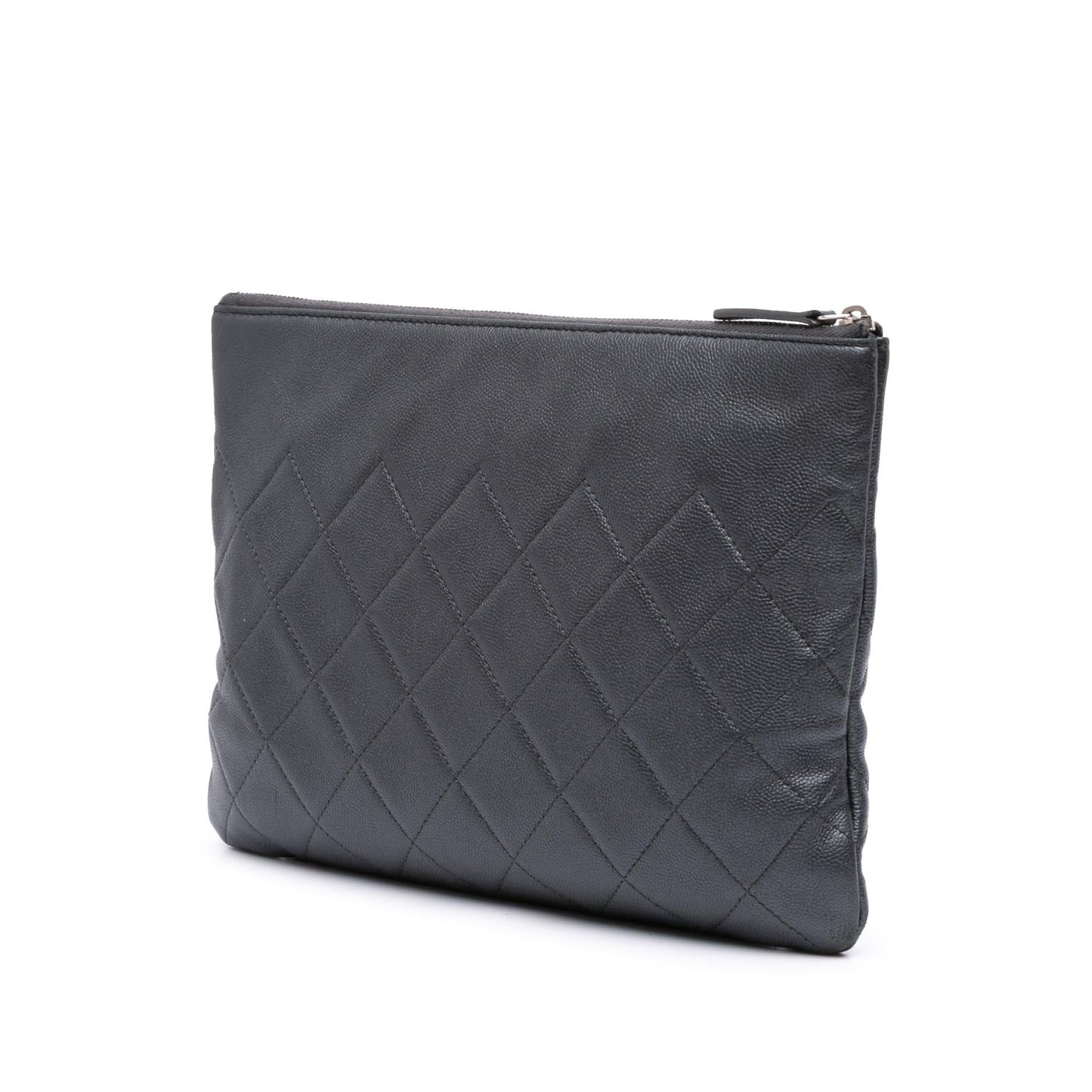 Chanel CC Quilted Caviar O Clutch Bag