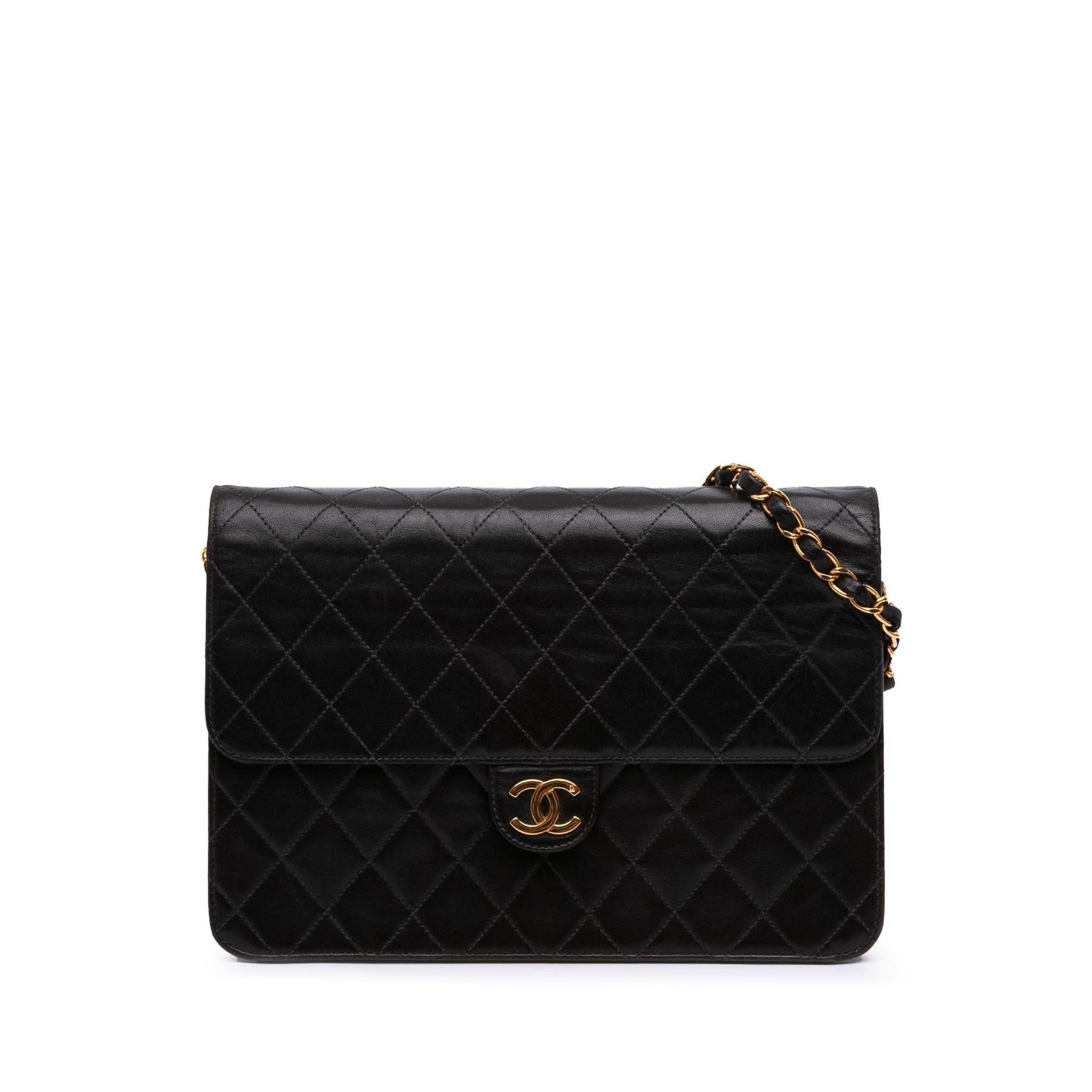 Chanel CC Quilted Lambskin Half Single Flap Handbag
