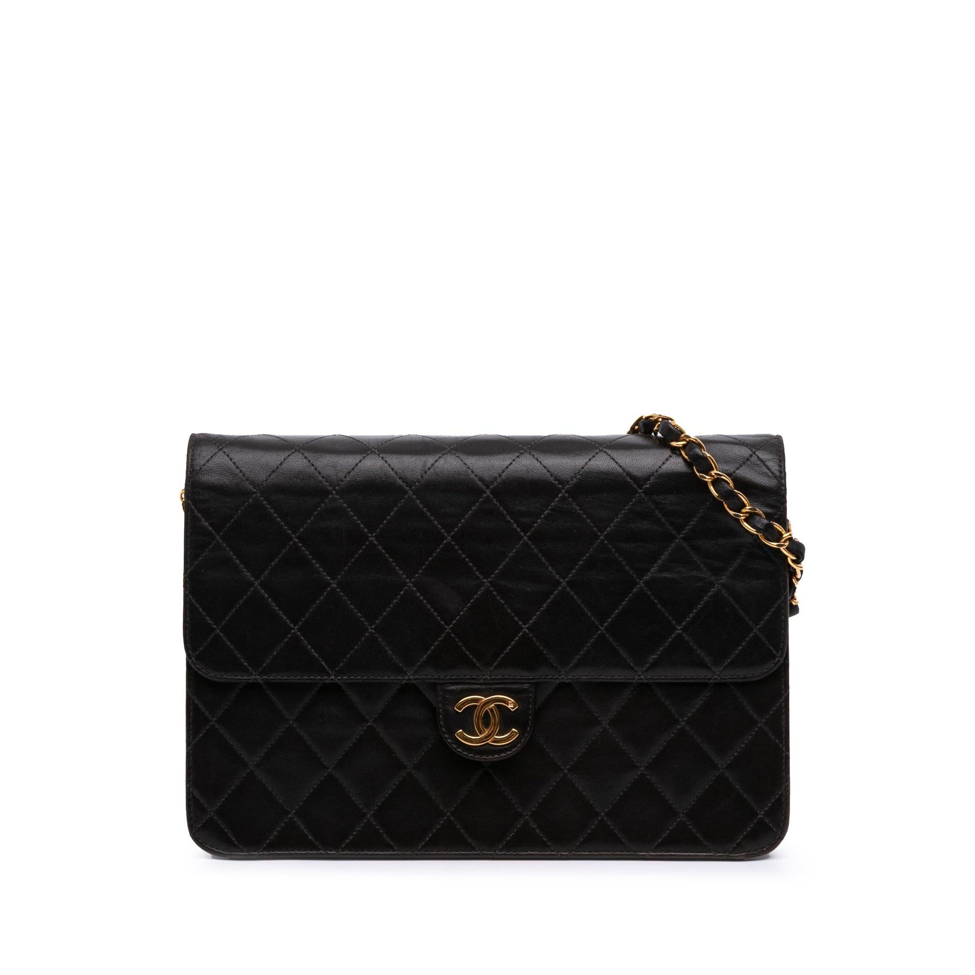 Chanel CC Quilted Lambskin Half Single Flap Handbag