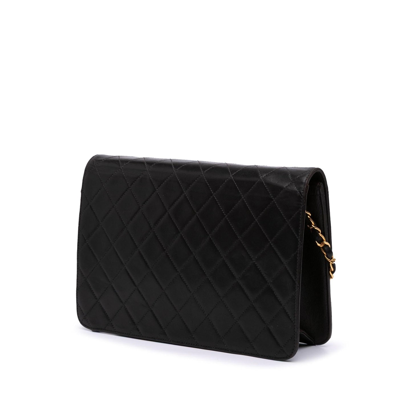 Chanel CC Quilted Lambskin Half Single Flap Handbag