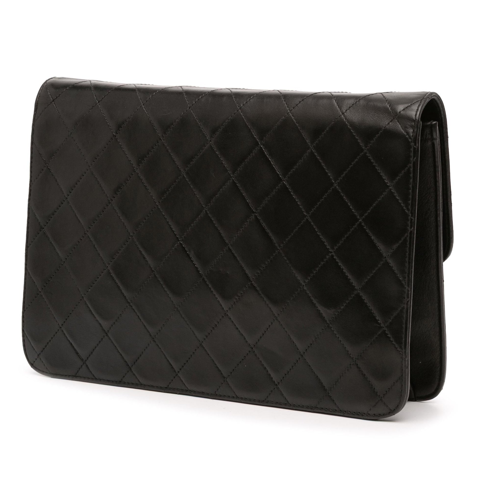 Chanel CC Quilted Lambskin Single Flap Handbag 4