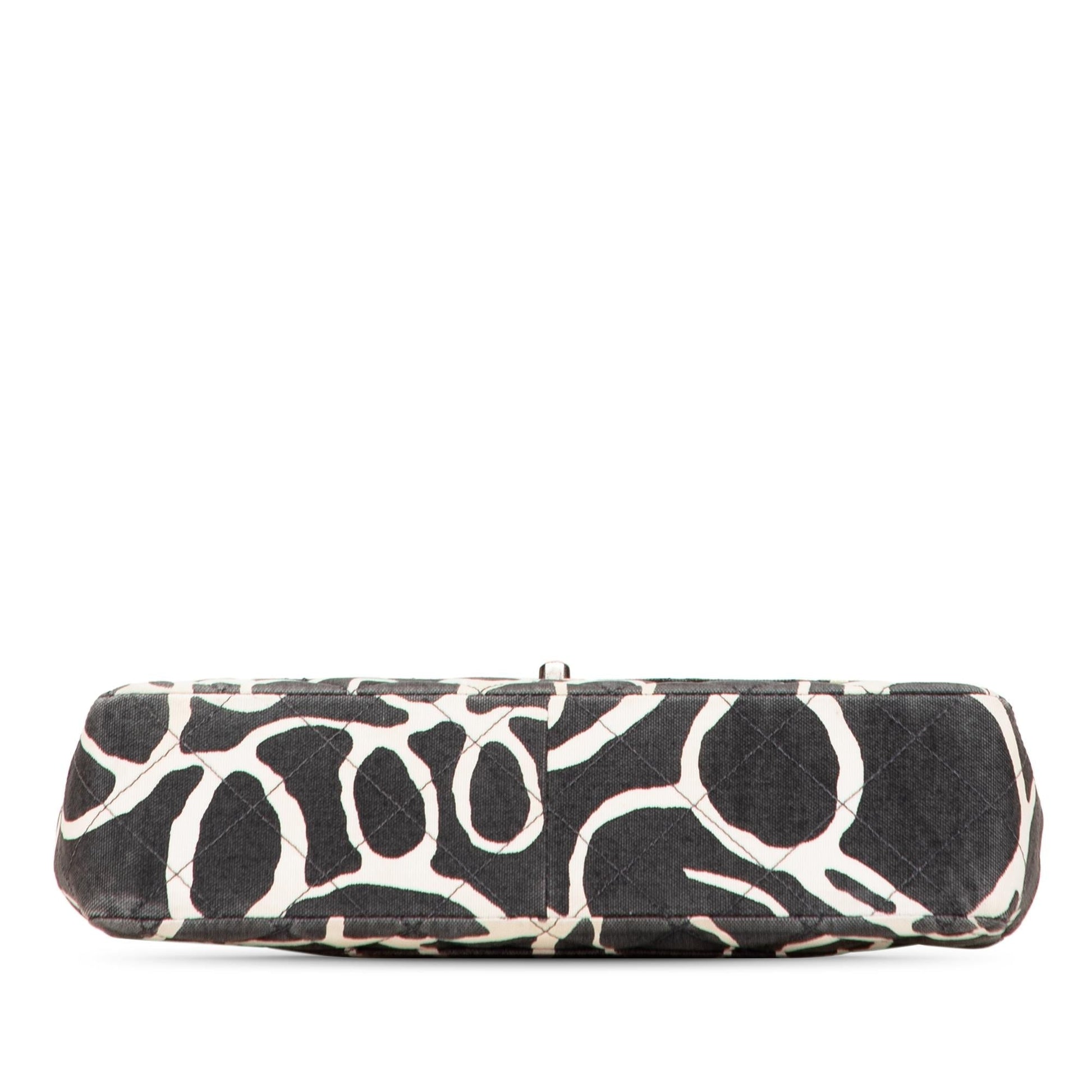Chanel CC Quilted Printed Single Flap Canvas Handbag