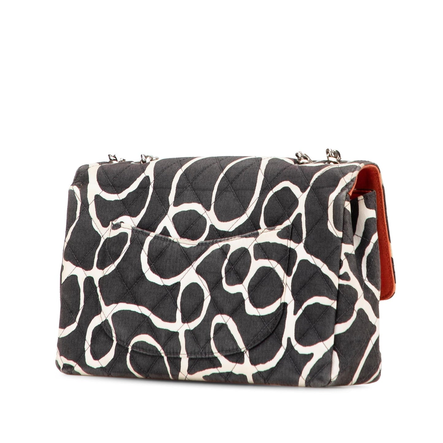 Chanel CC Quilted Printed Single Flap Canvas Handbag