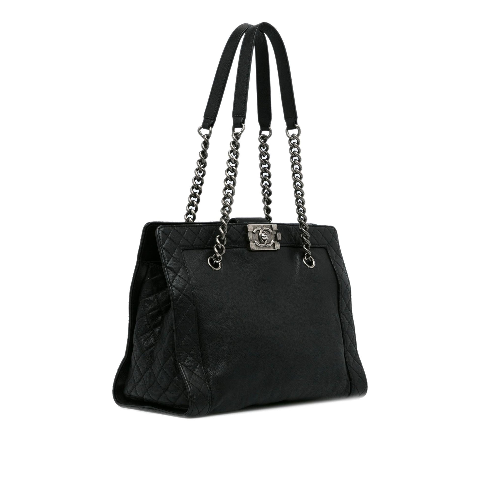 Chanel Calfskin Boy Reverso Shopping Tote Bag