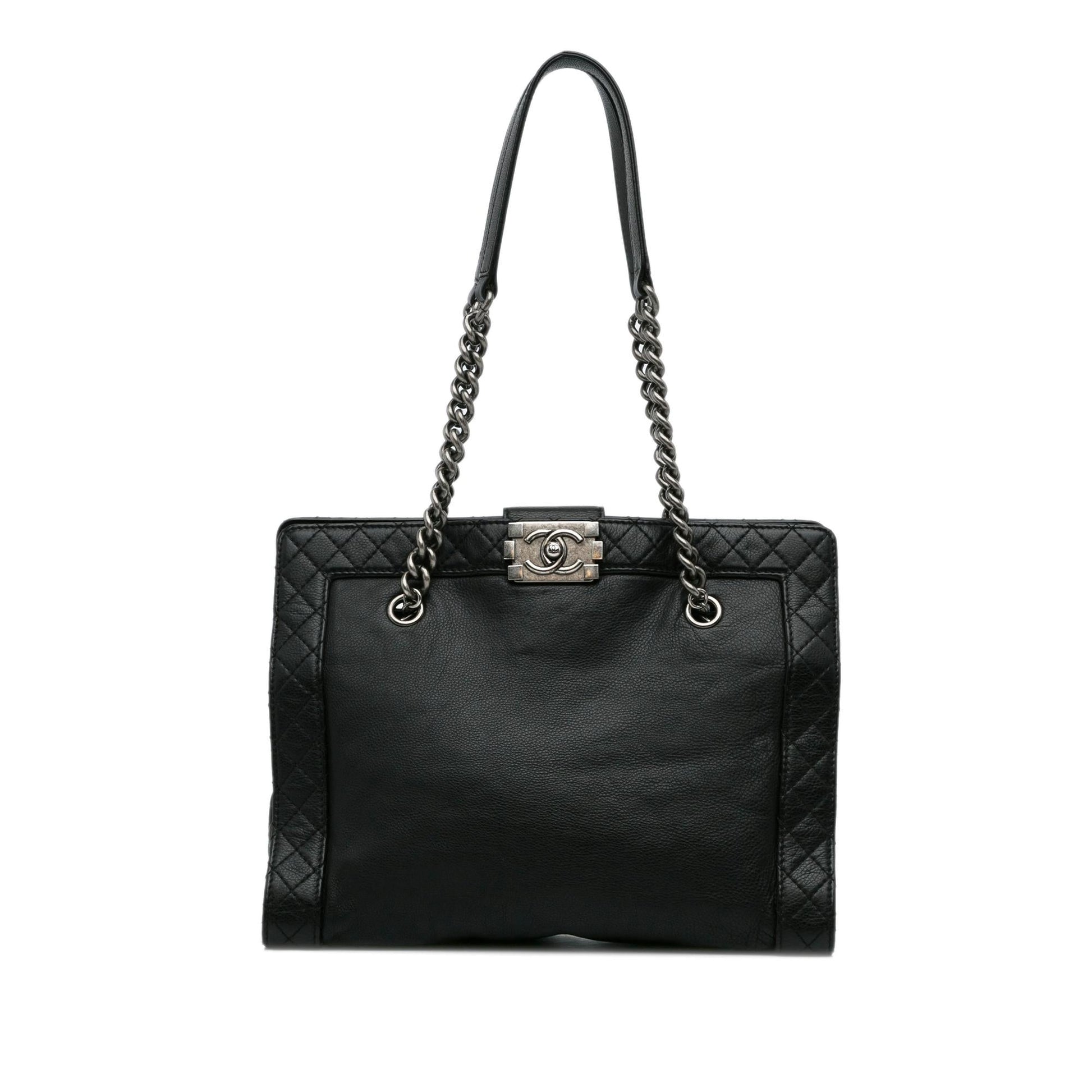 Chanel Calfskin Boy Reverso Shopping Tote Bag