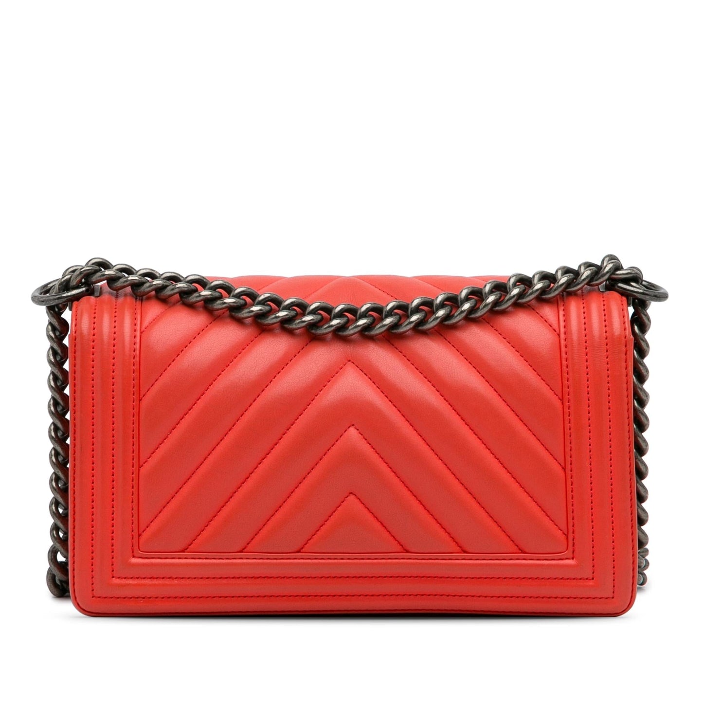 Chanel Calfskin Chevron Boy Flap Handbag