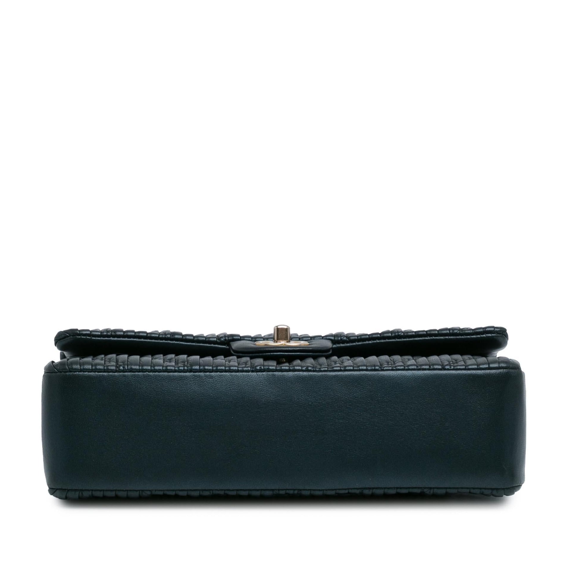 Chanel Medium Calfskin Coco Pleats Double Flap (SHG-8NvBoQ)