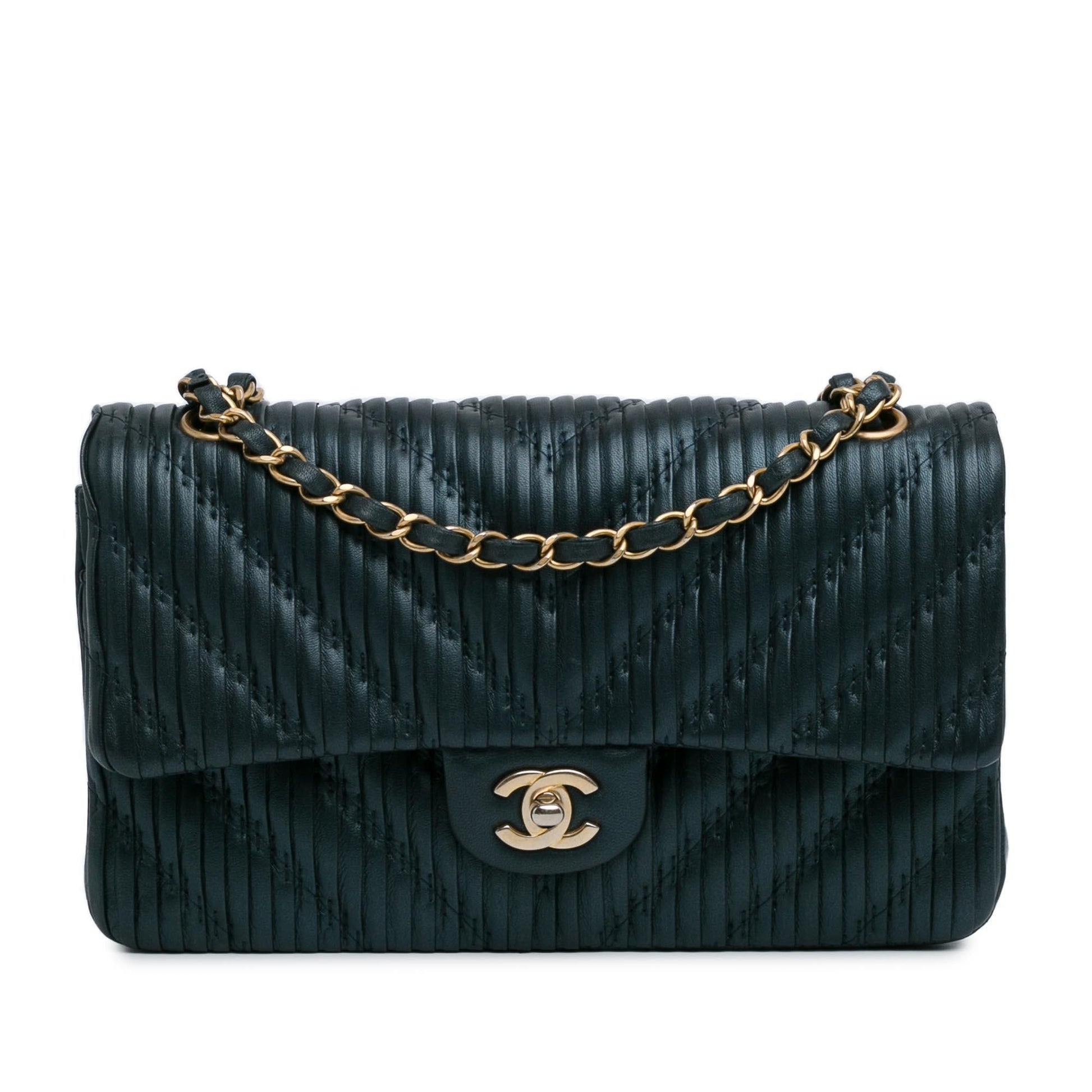 Chanel Calfskin Coco Pleats Double Flap SHG-8NvBoQ Handbag