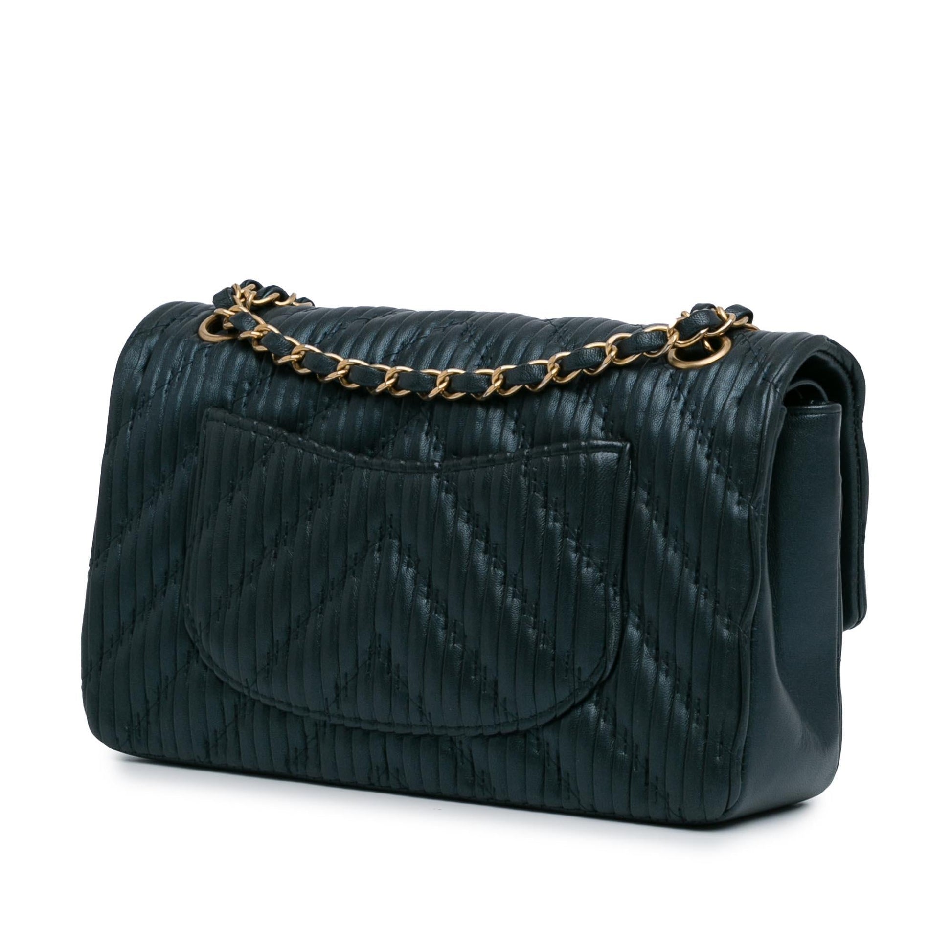 Chanel Calfskin Coco Pleats Double Flap SHG-8NvBoQ Handbag