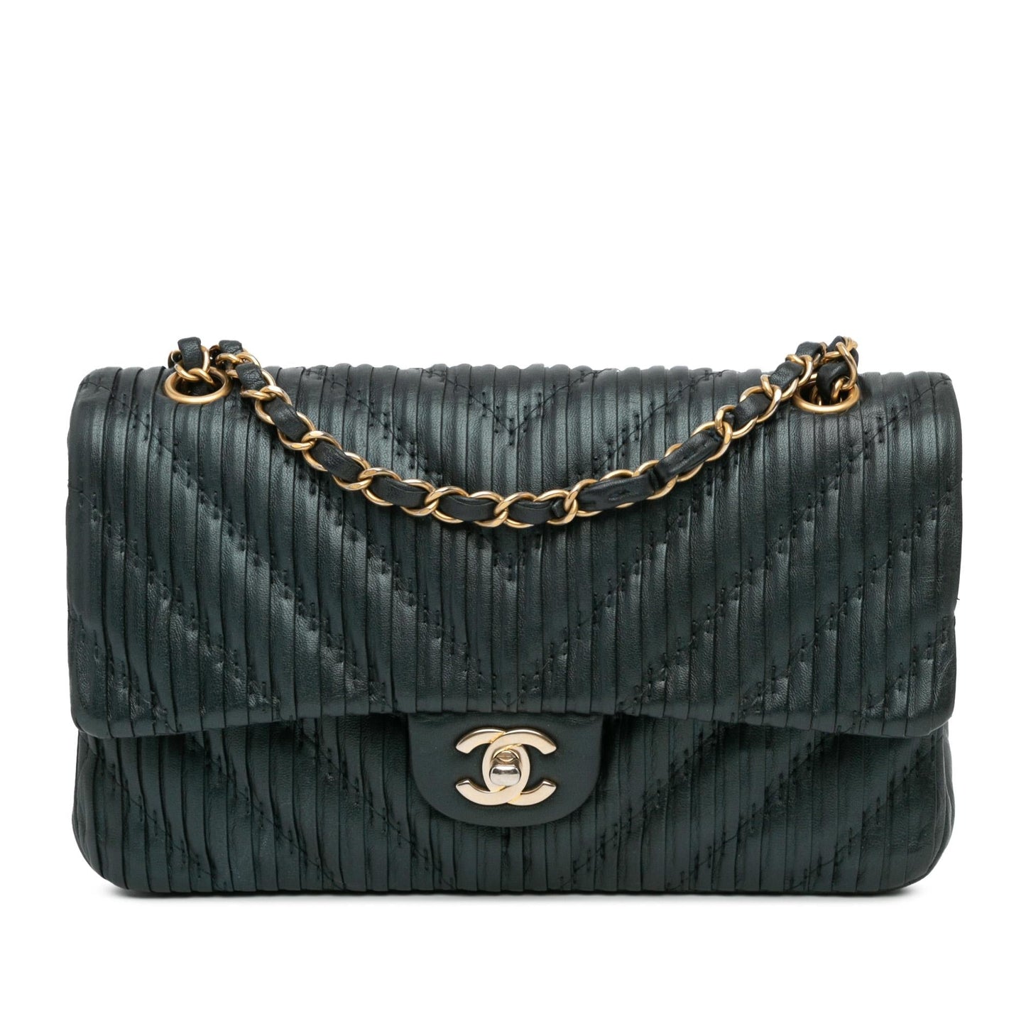 Chanel Calfskin Coco Pleats Double Flap SHG-XXiROs Handbag