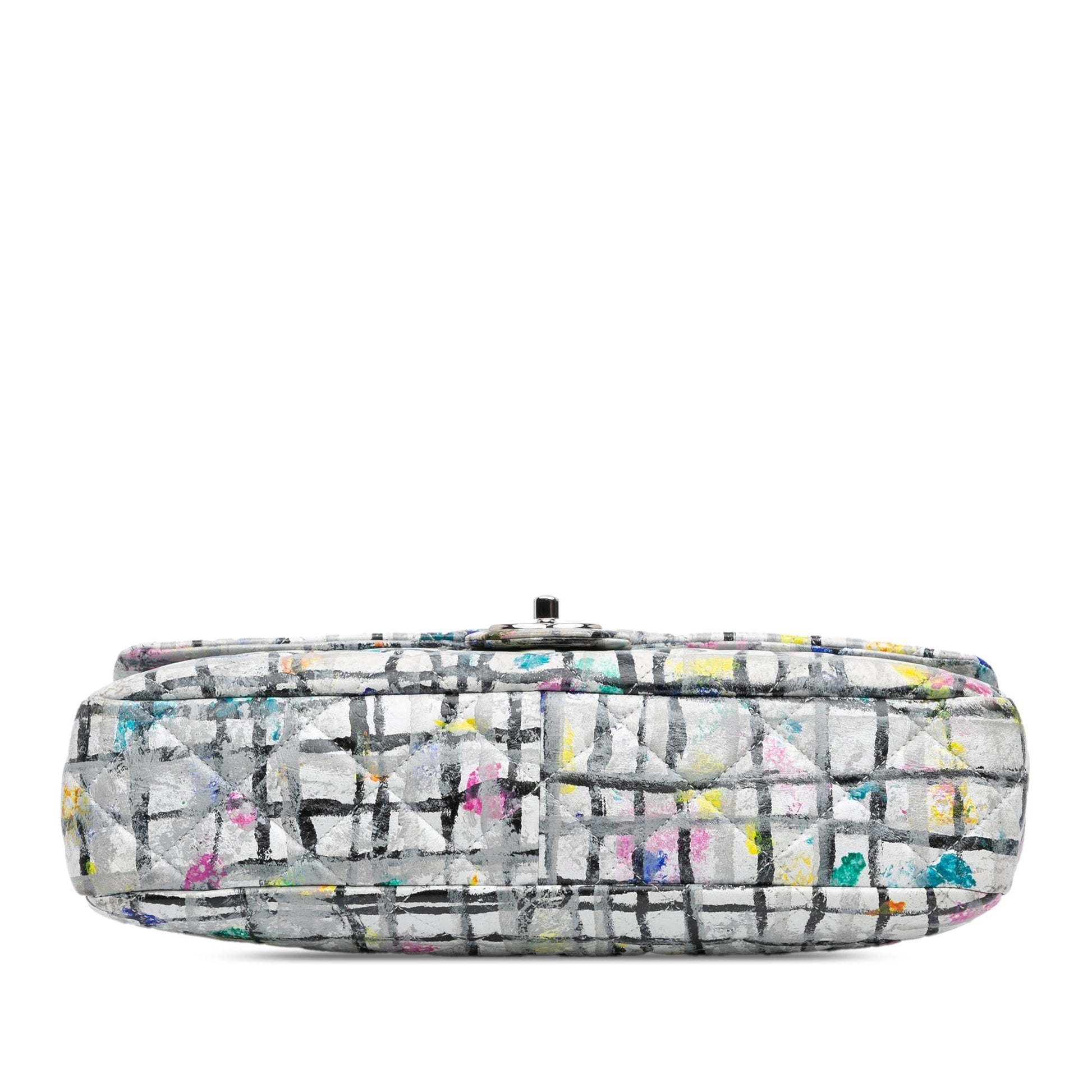 Chanel Calfskin Hand Painted Graffiti Flap Handbag