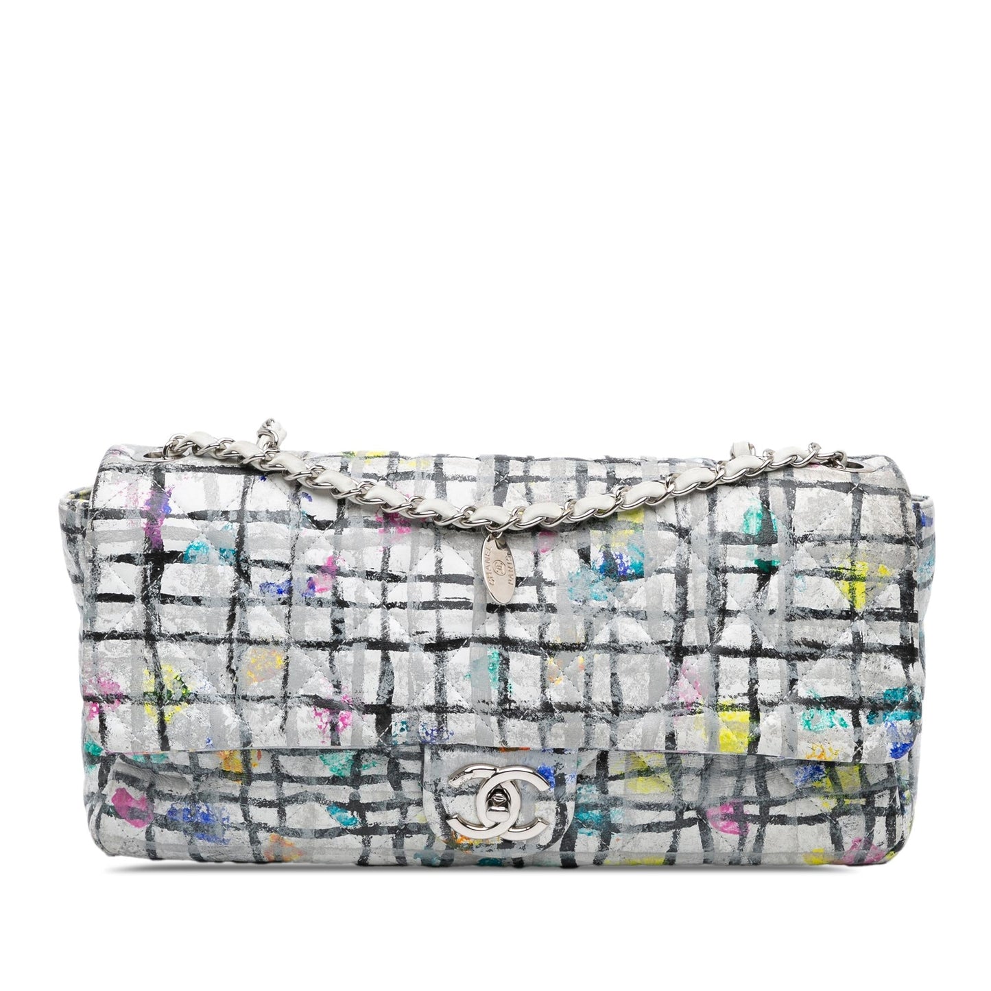 Chanel Calfskin Hand Painted Graffiti Flap Handbag