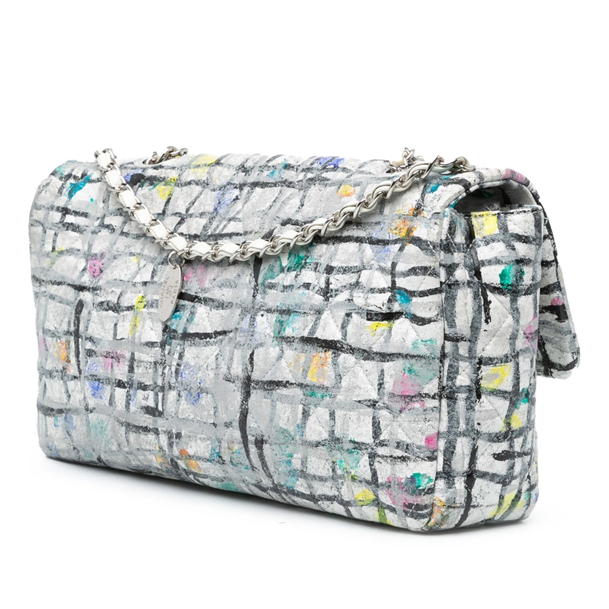 Chanel Calfskin Hand Painted Graffiti Flap Handbag Flap 2
