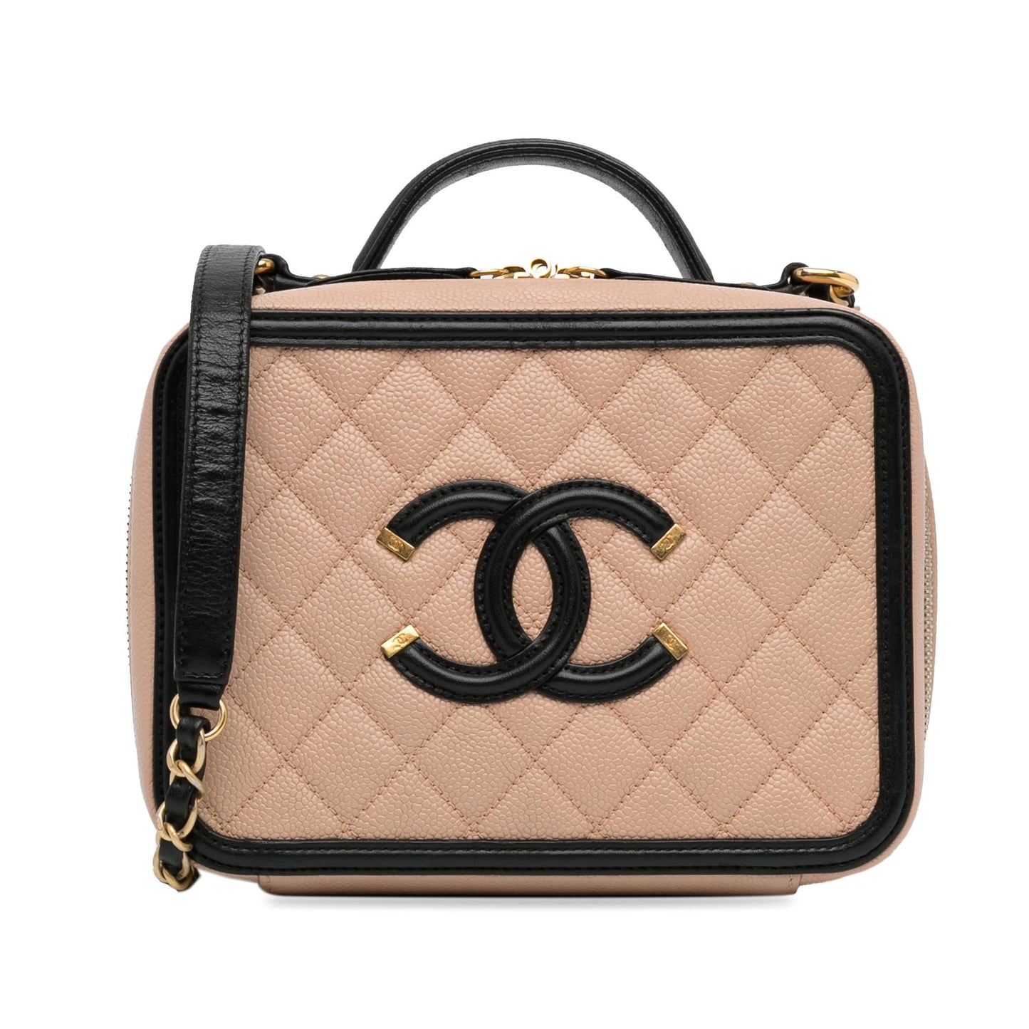 Chanel Medium Caviar Cc Filigree Vanity Case (Shg-Btqccq) Bag