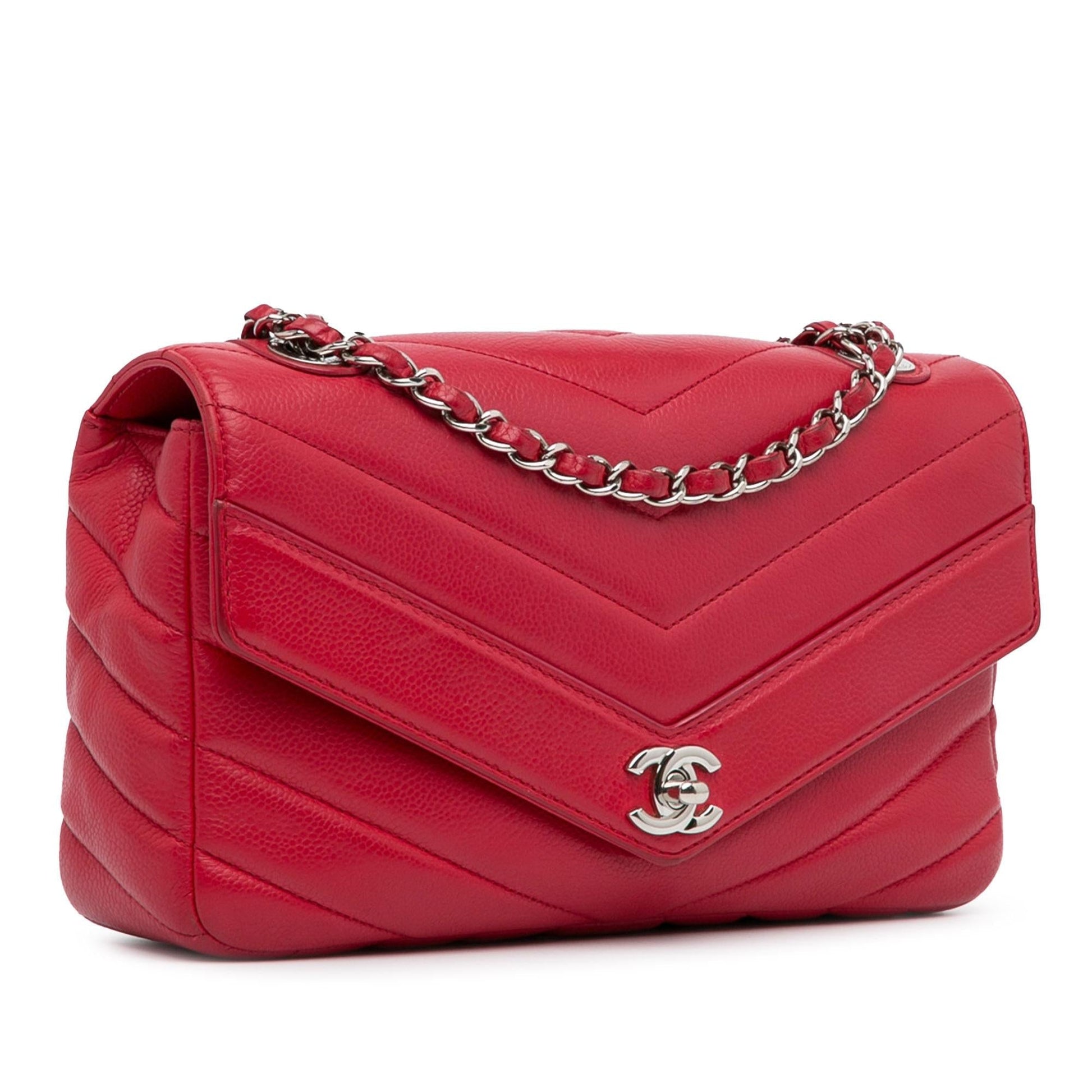 Chanel Caviar Chevron Data Center Envelope Flap Handbag