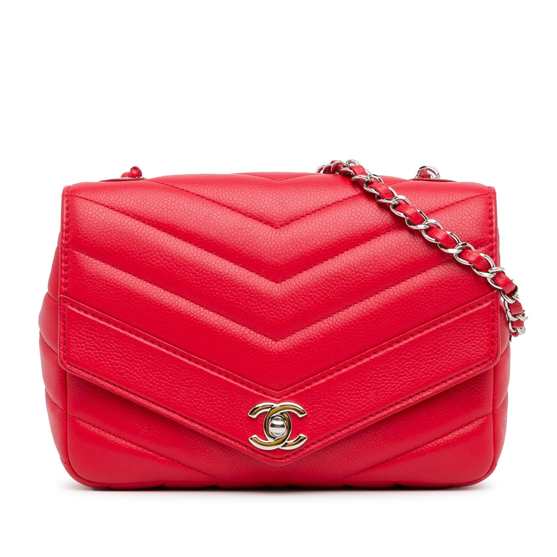 Chanel Medium Caviar Chevron Data Center Envelope Flap (Shg-Mblajb) Bag