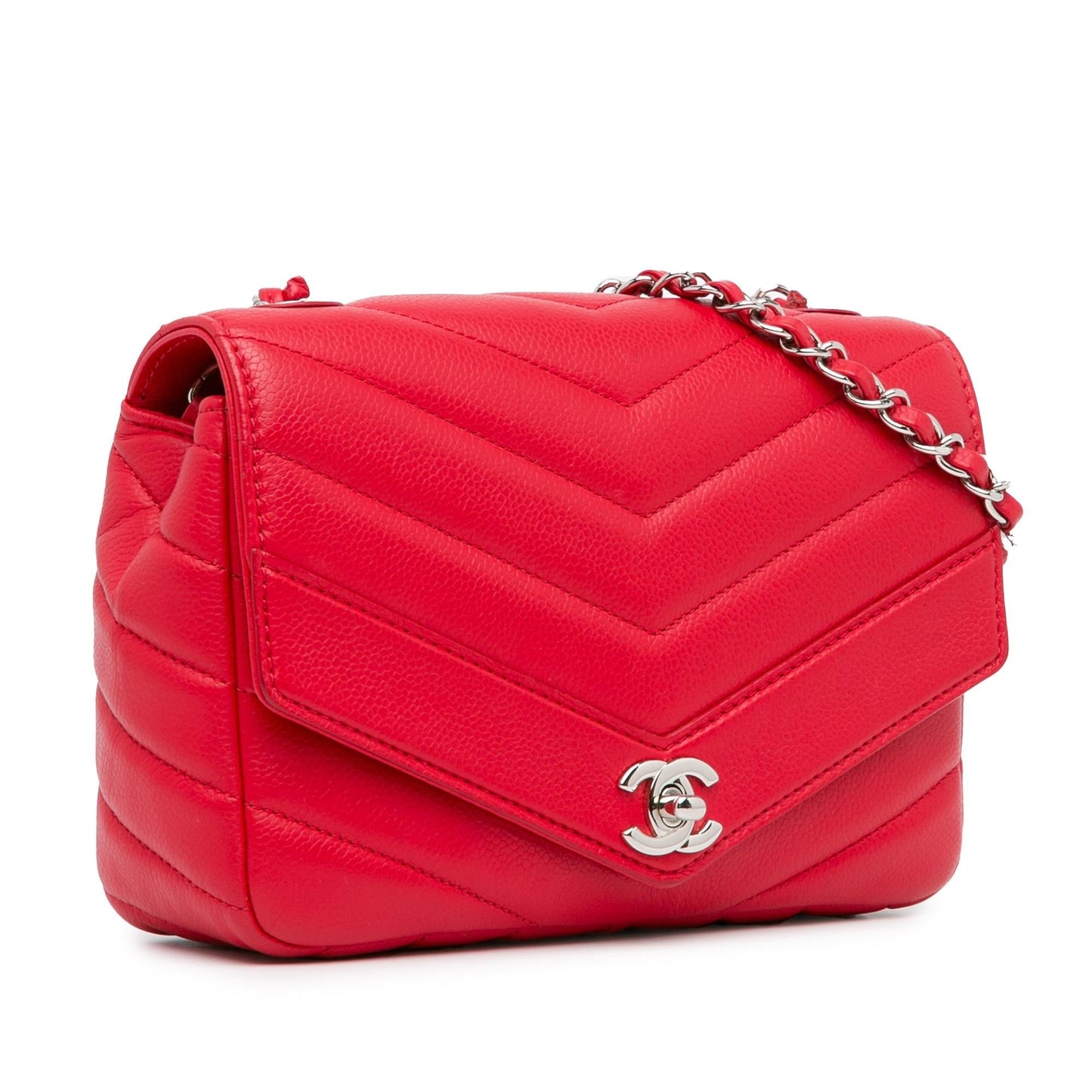 Chanel Caviar Chevron Data Center Envelope Flap Handbag Shg Mblajb