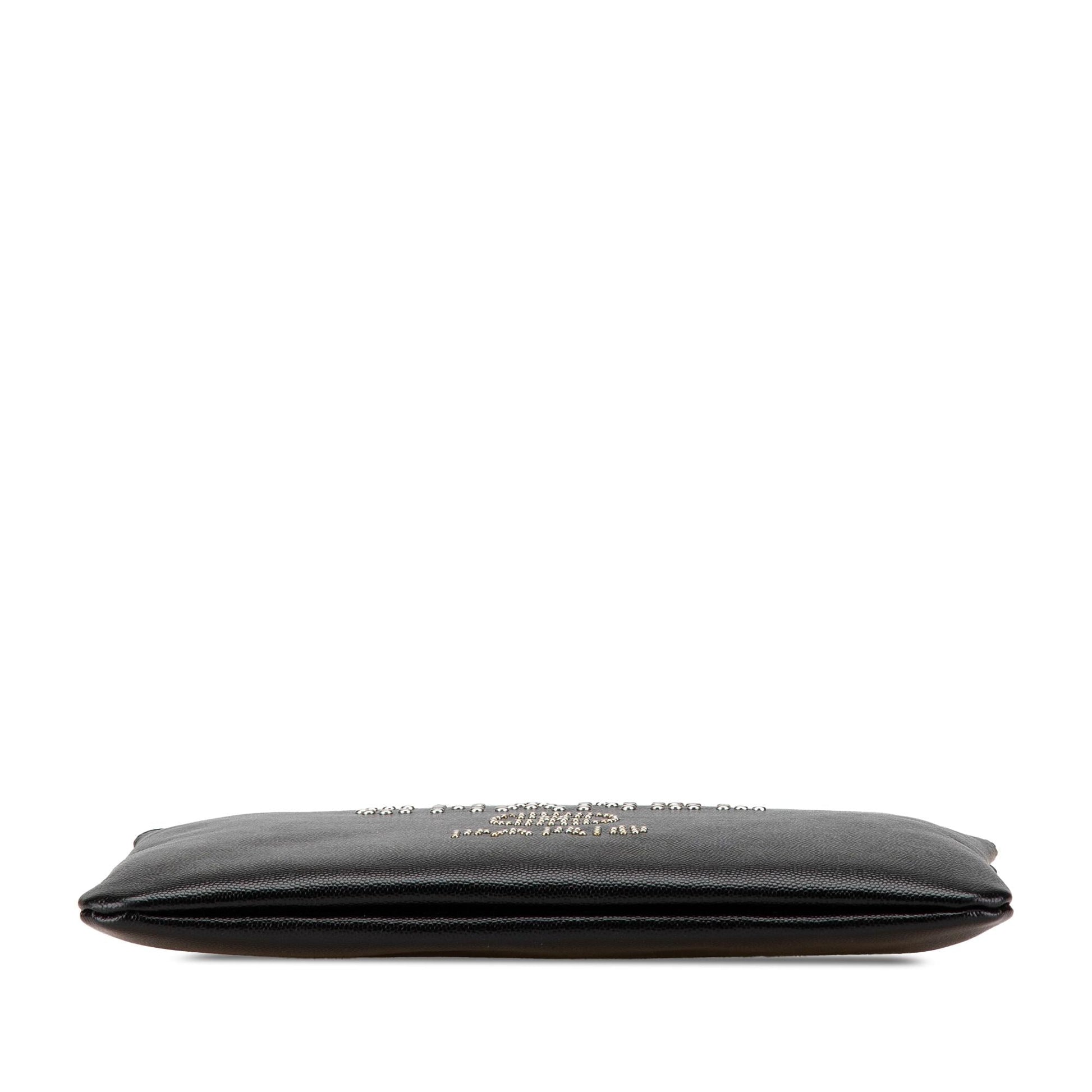 Chanel Caviar Deauville Studded O Clutch Bag