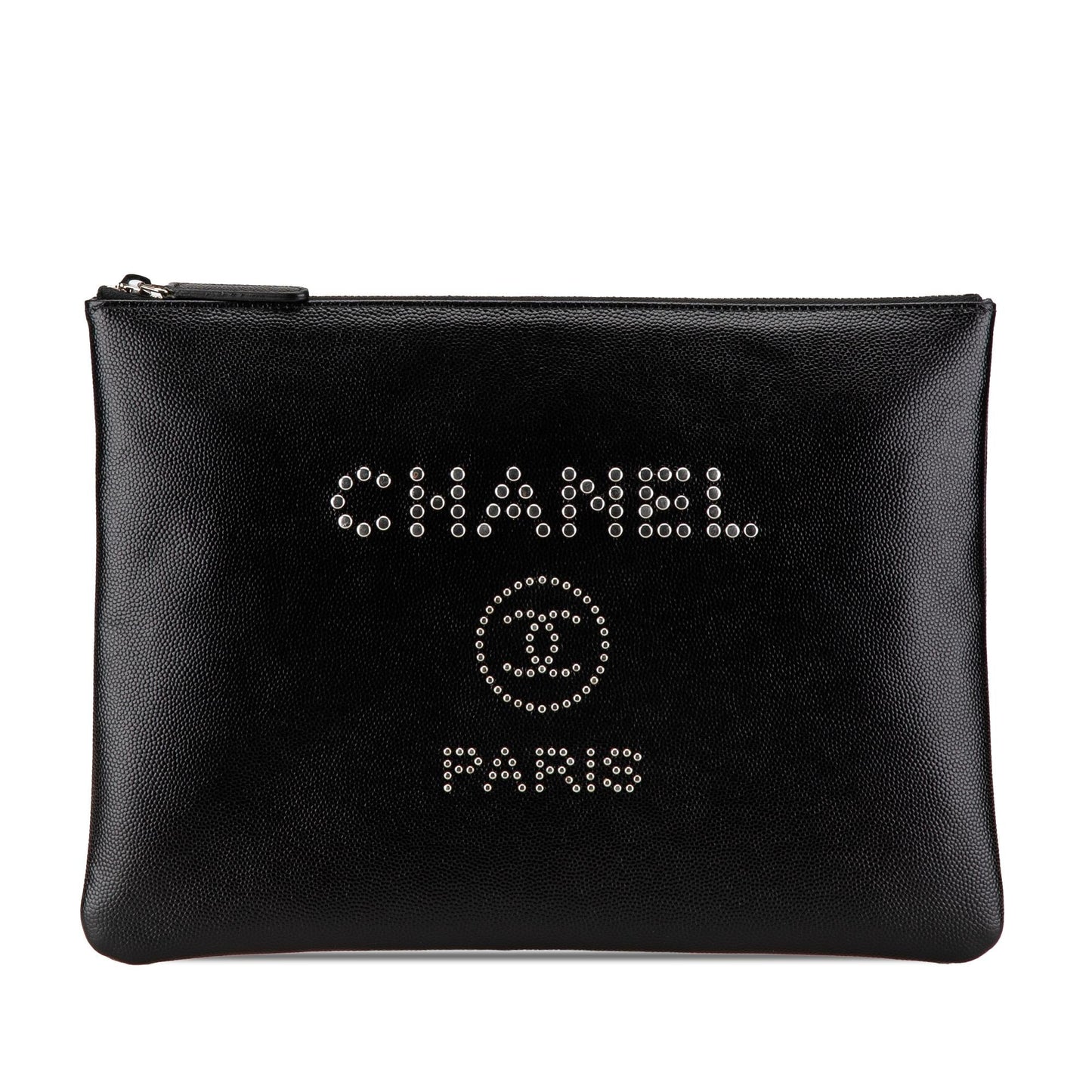 Chanel Caviar Deauville Studded O Clutch Bag Clutch 2