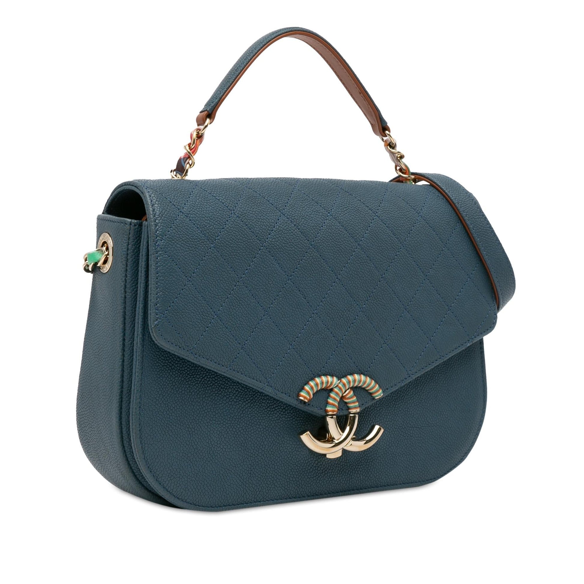 Chanel Caviar Paris Cuba Thread Around Flap Handbag