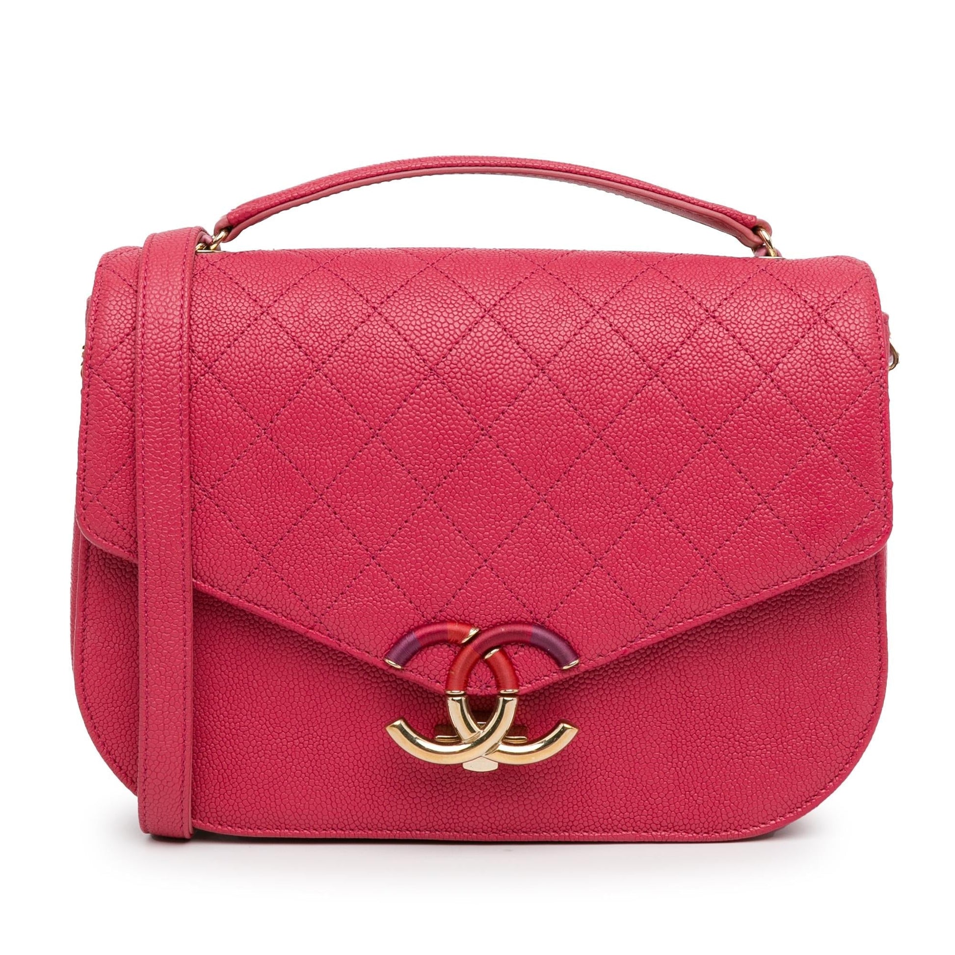 Chanel Caviar Paris Cuba Thread Around Flap Handbag Shg 8Tokzr
