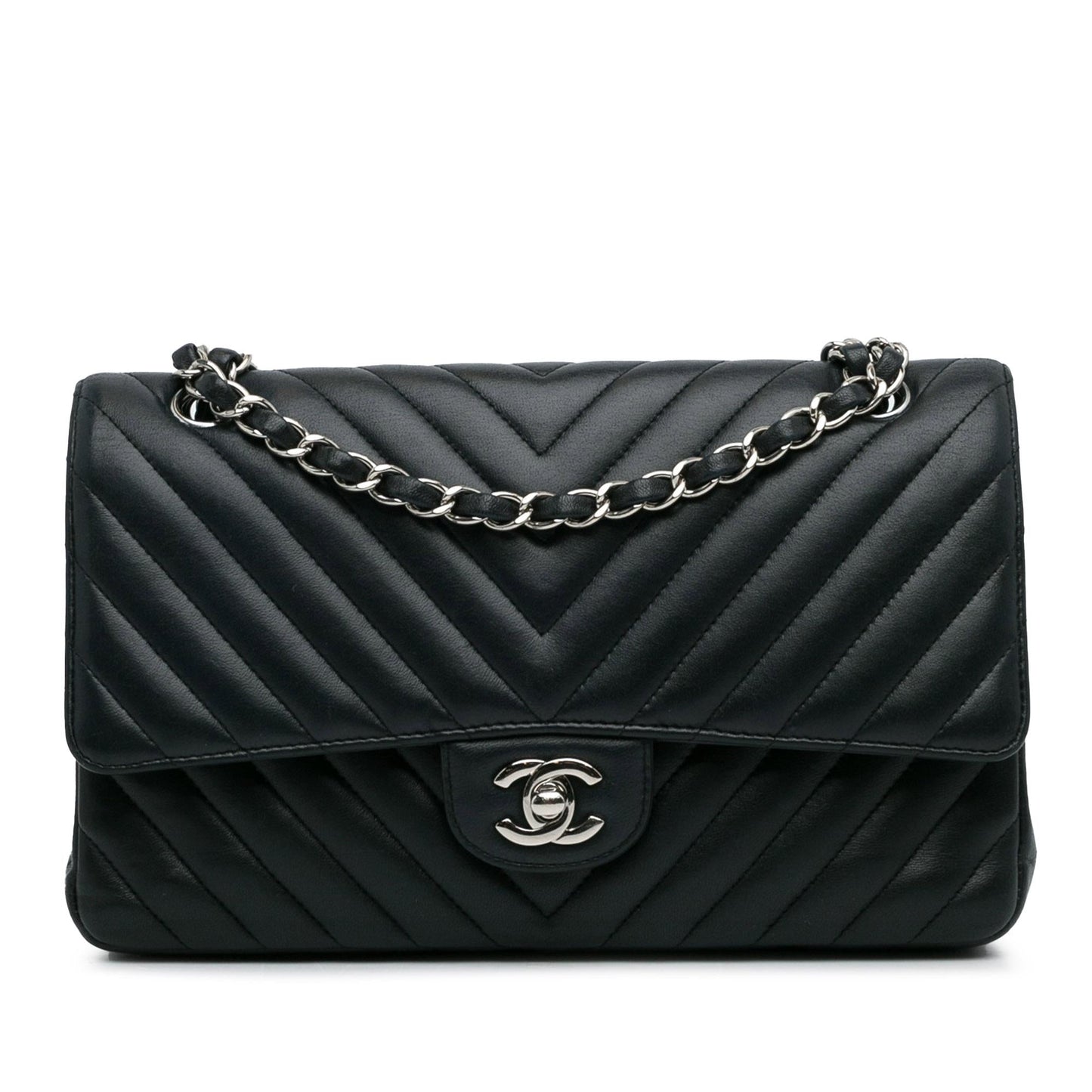 Chanel Medium Chevron Lambskin Double Flap (Shg-Dzzhvl) Bag