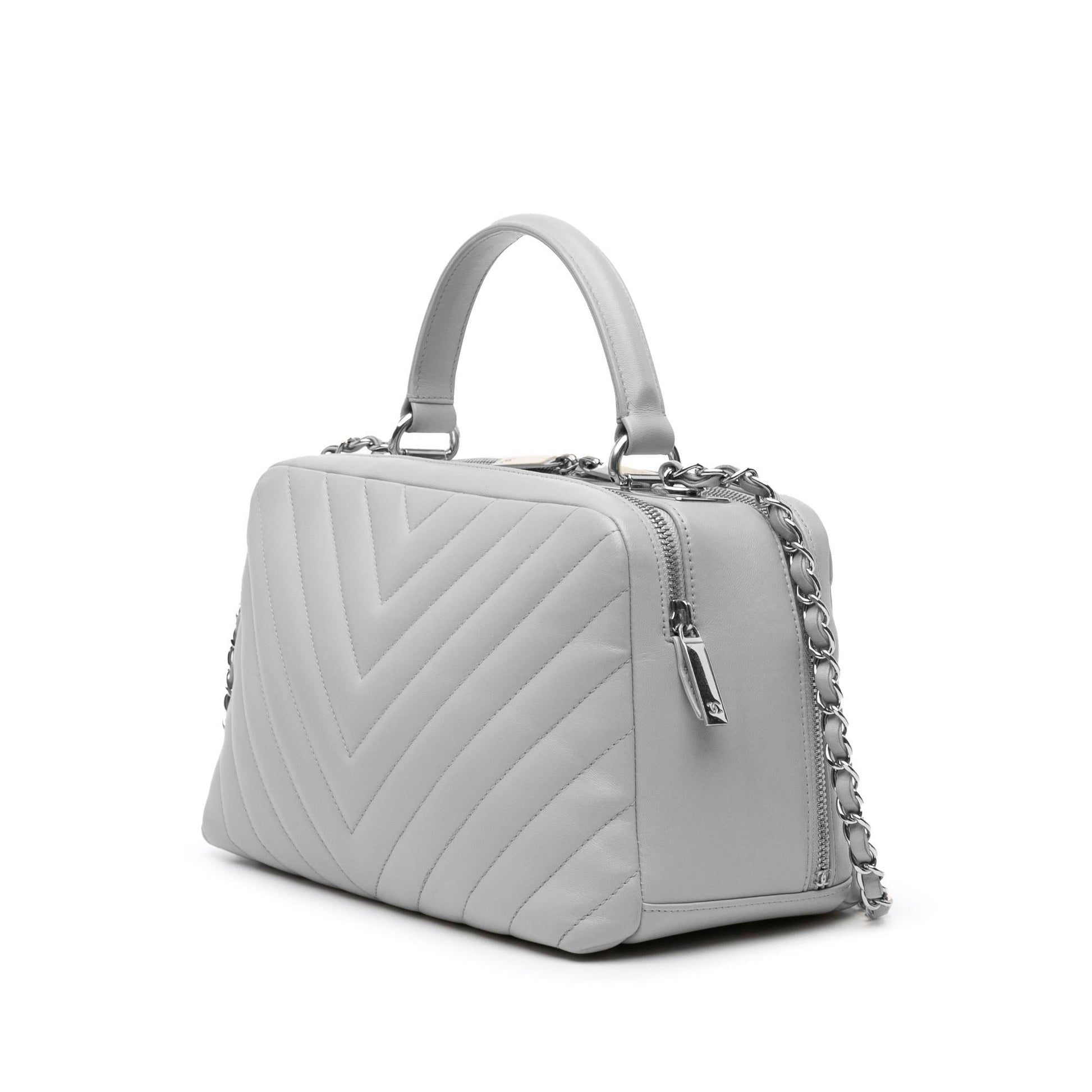 Chanel Chevron Lambskin Trendy CC Bowling Handbag Bag 1
