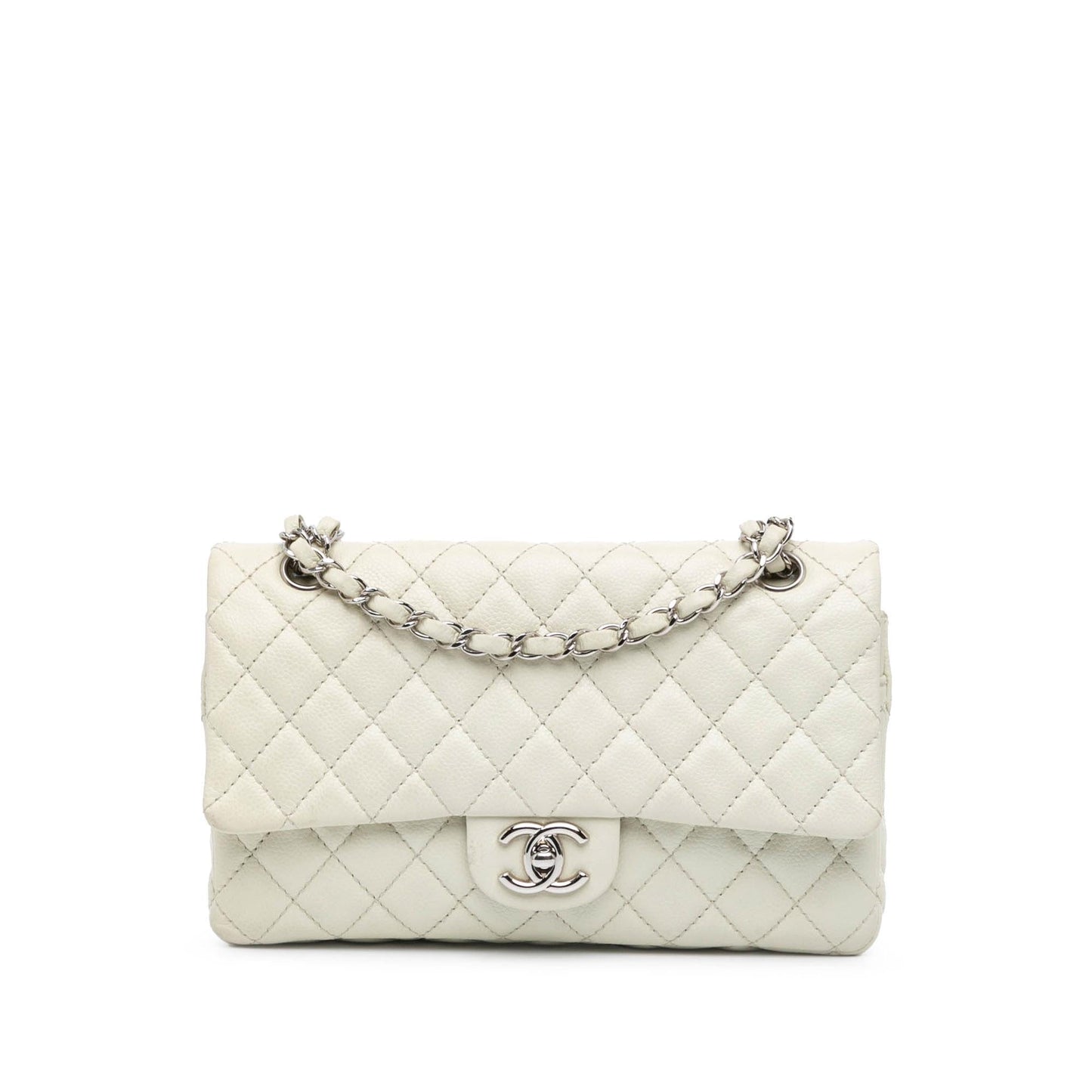 Chanel Classic Caviar Double Flap Handbag Shg Chqopt