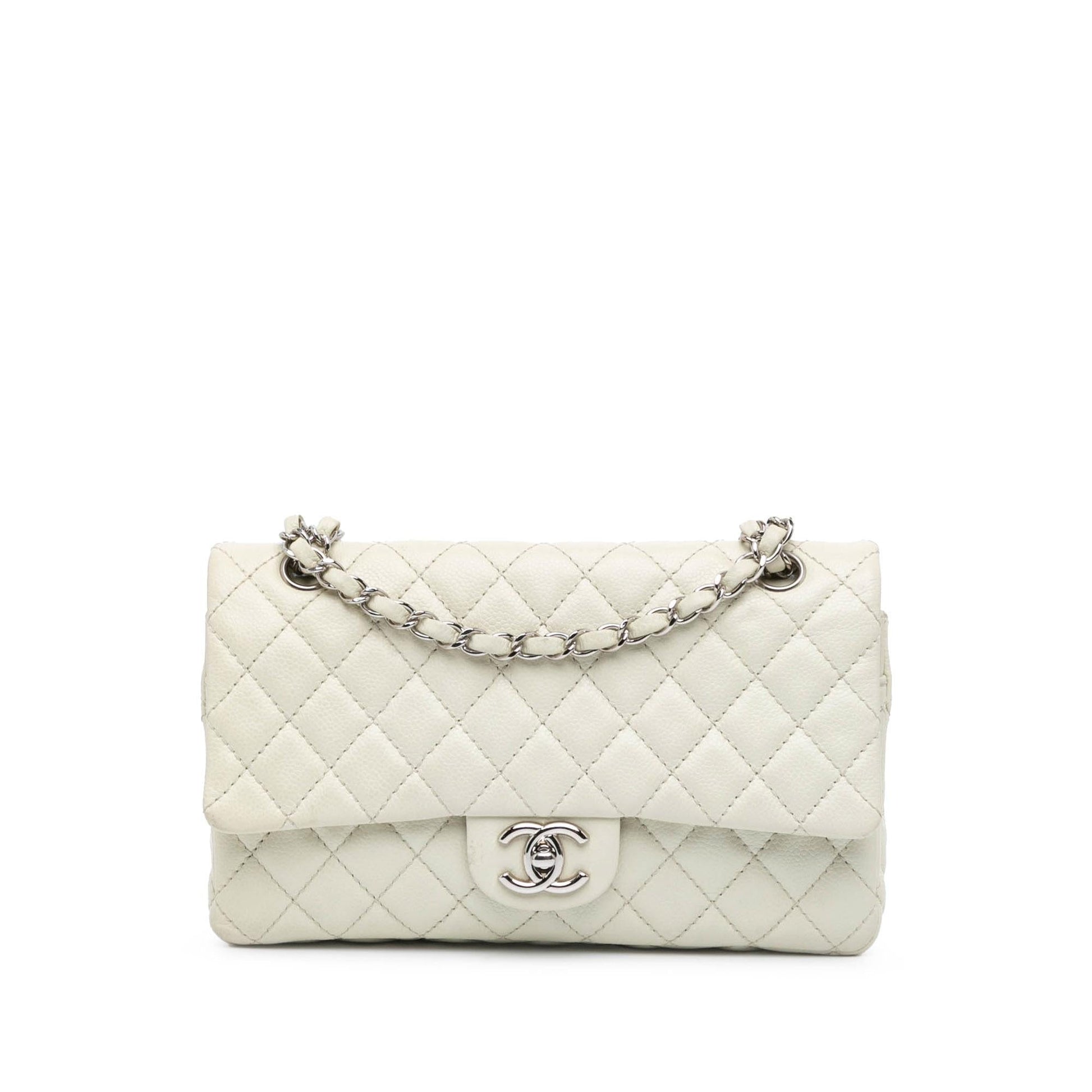 Chanel Classic Caviar Double Flap Handbag Shg Chqopt