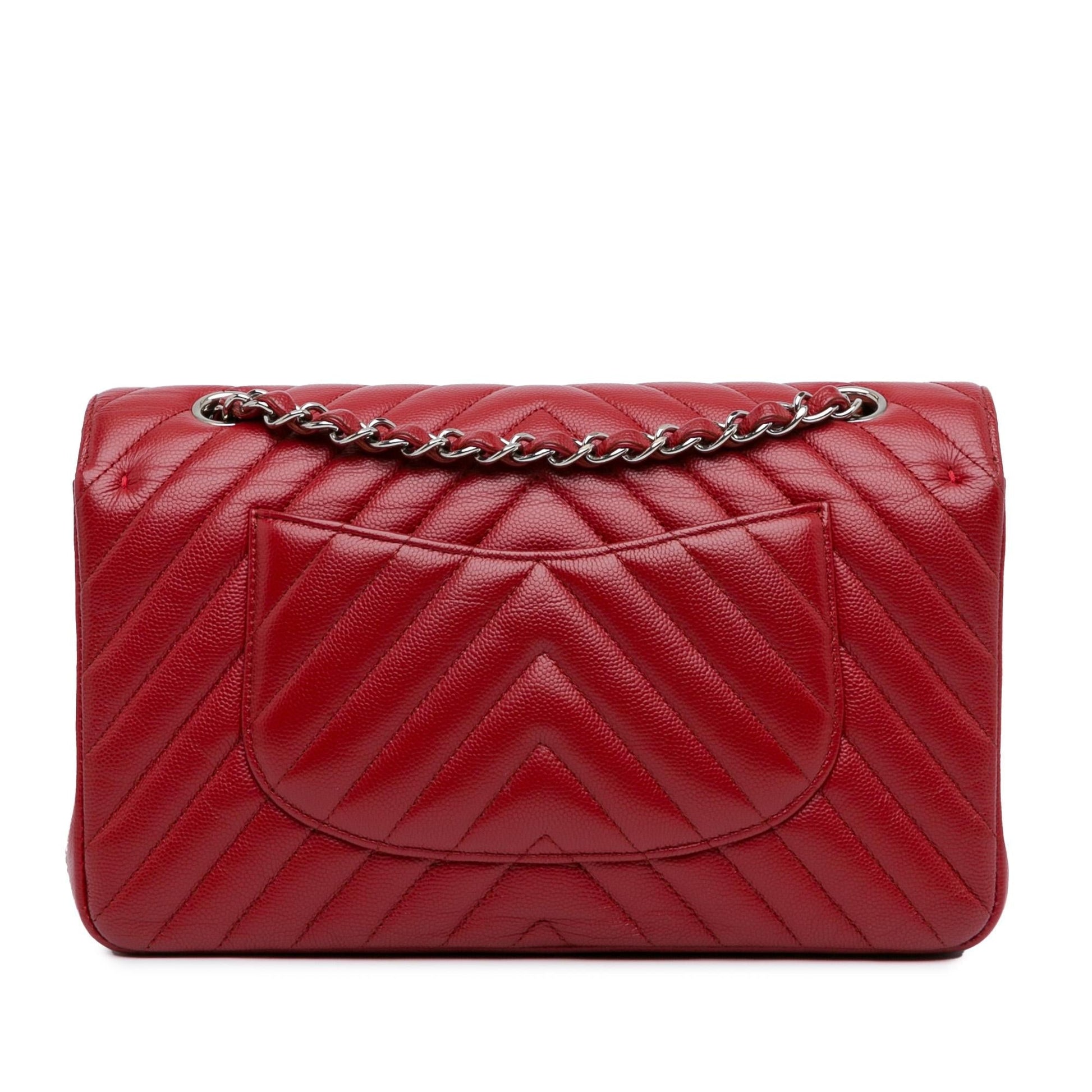 Chanel Classic Chevron Caviar Double Flap Handbag Flap 2