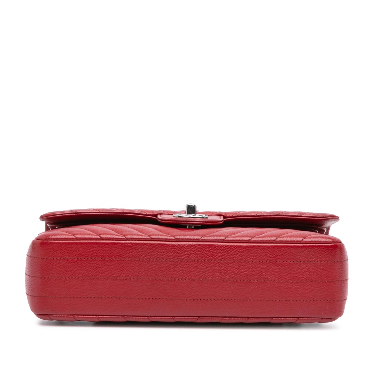 Chanel Classic Chevron Caviar Double Flap Handbag Flap 4