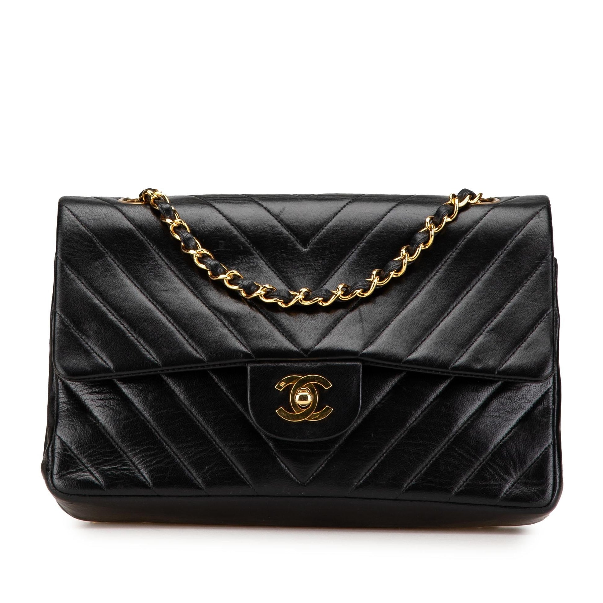 Chanel Classic Chevron Lambskin Double Flap Handbag Flap 3