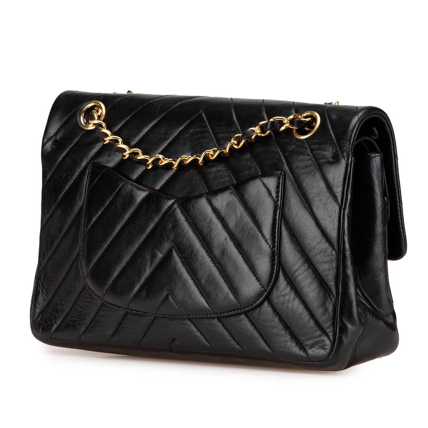 Chanel Classic Chevron Lambskin Double Flap Handbag Flap 3