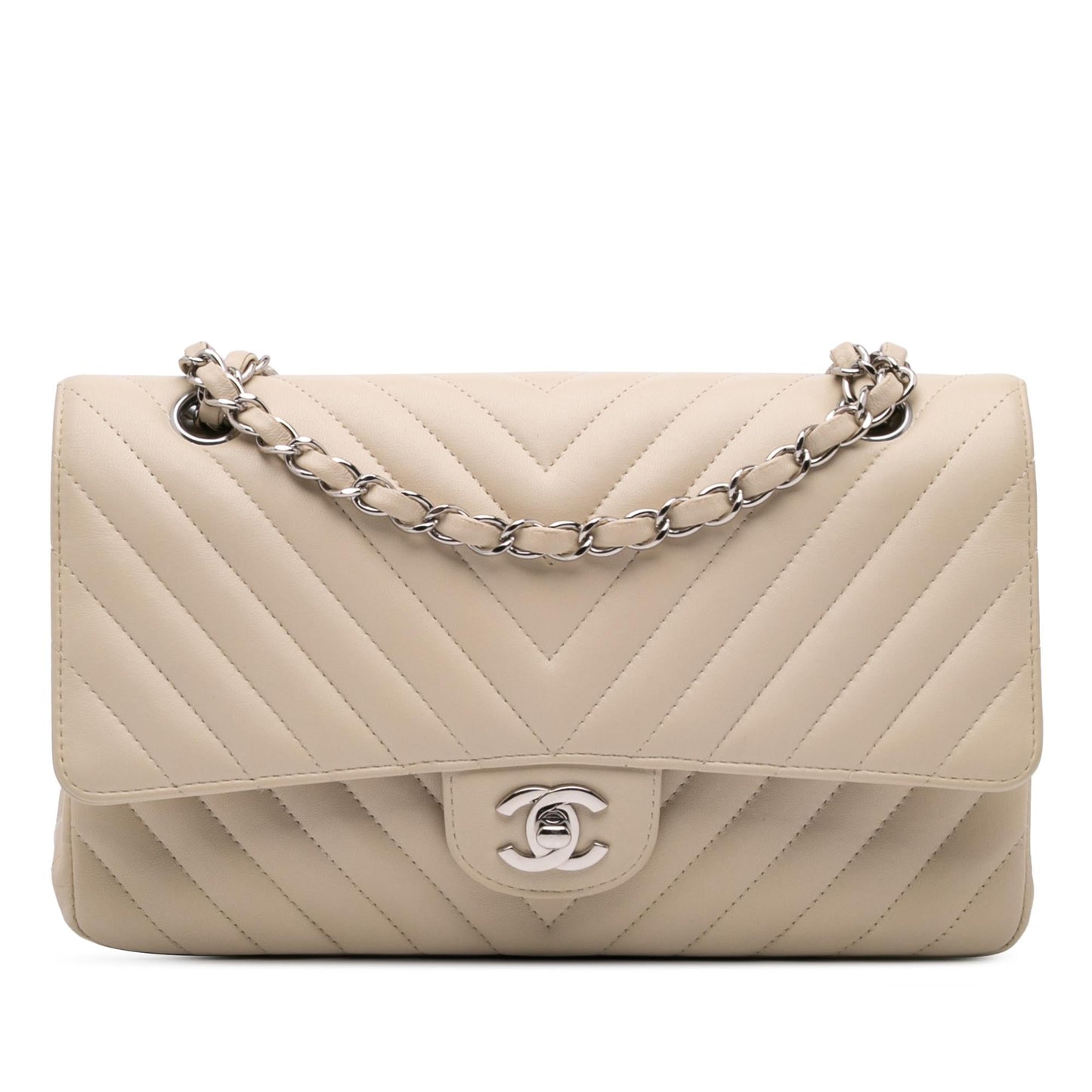 Chanel Classic Chevron Lambskin Double Flap Handbag Flap 6