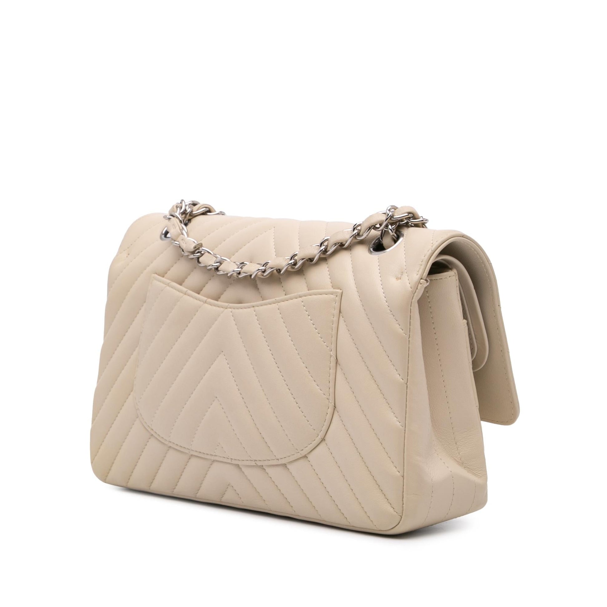 Chanel Classic Chevron Lambskin Double Flap Handbag Flap 6