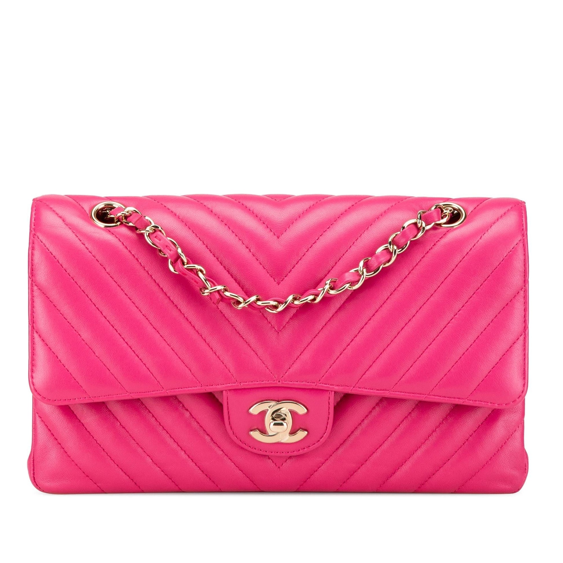 Chanel Classic Chevron Lambskin Double Flap Handbag Flap 8