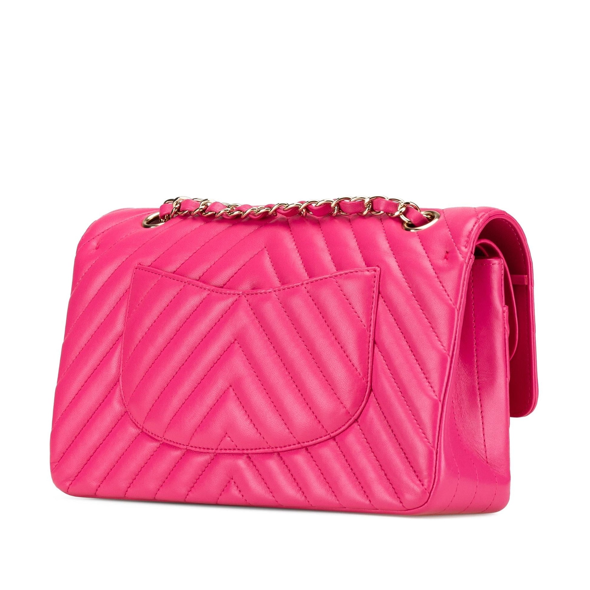 Chanel Classic Chevron Lambskin Double Flap Handbag Flap 8