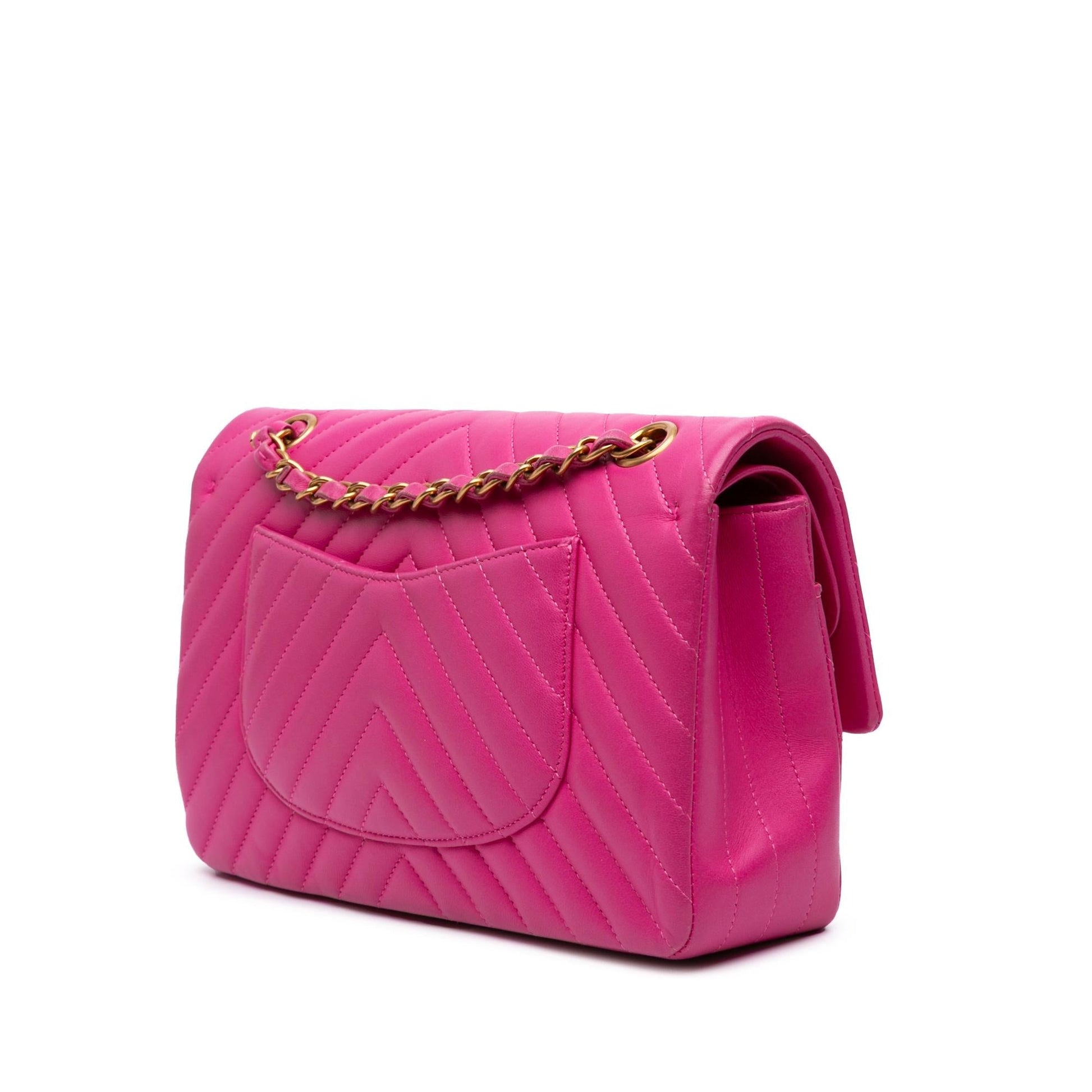 Chanel Classic Chevron Lambskin Double Flap Handbag Flap 7