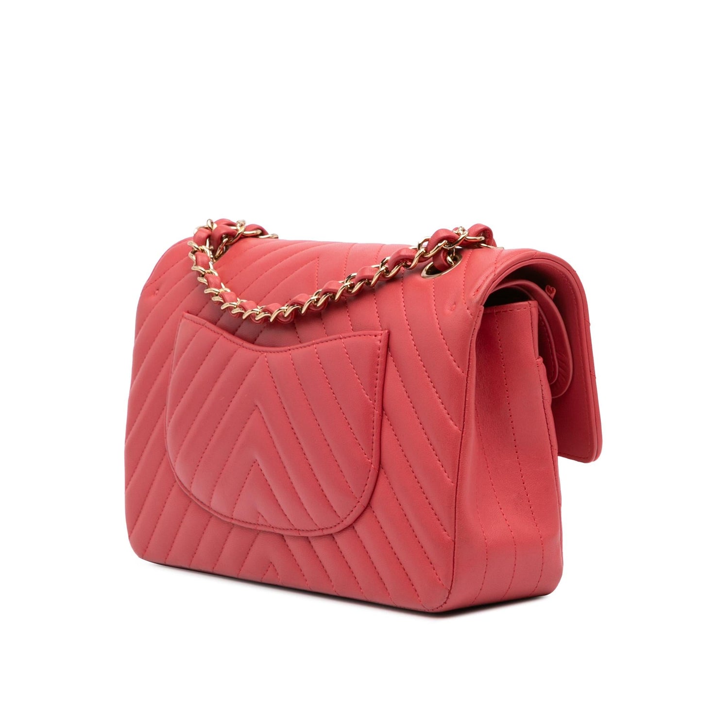 Chanel Classic Chevron Lambskin Double Flap Handbag Flap 4