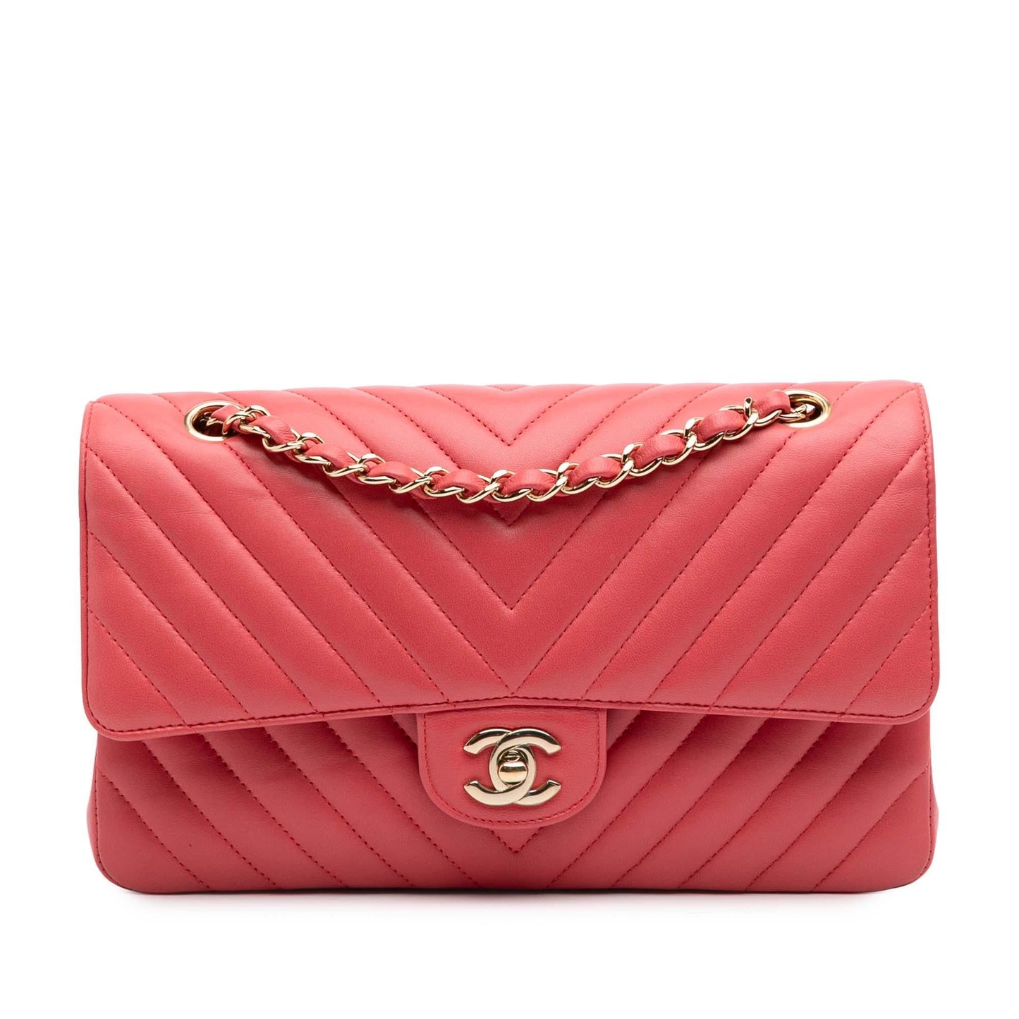Chanel Classic Chevron Lambskin Double Flap Handbag Flap 13