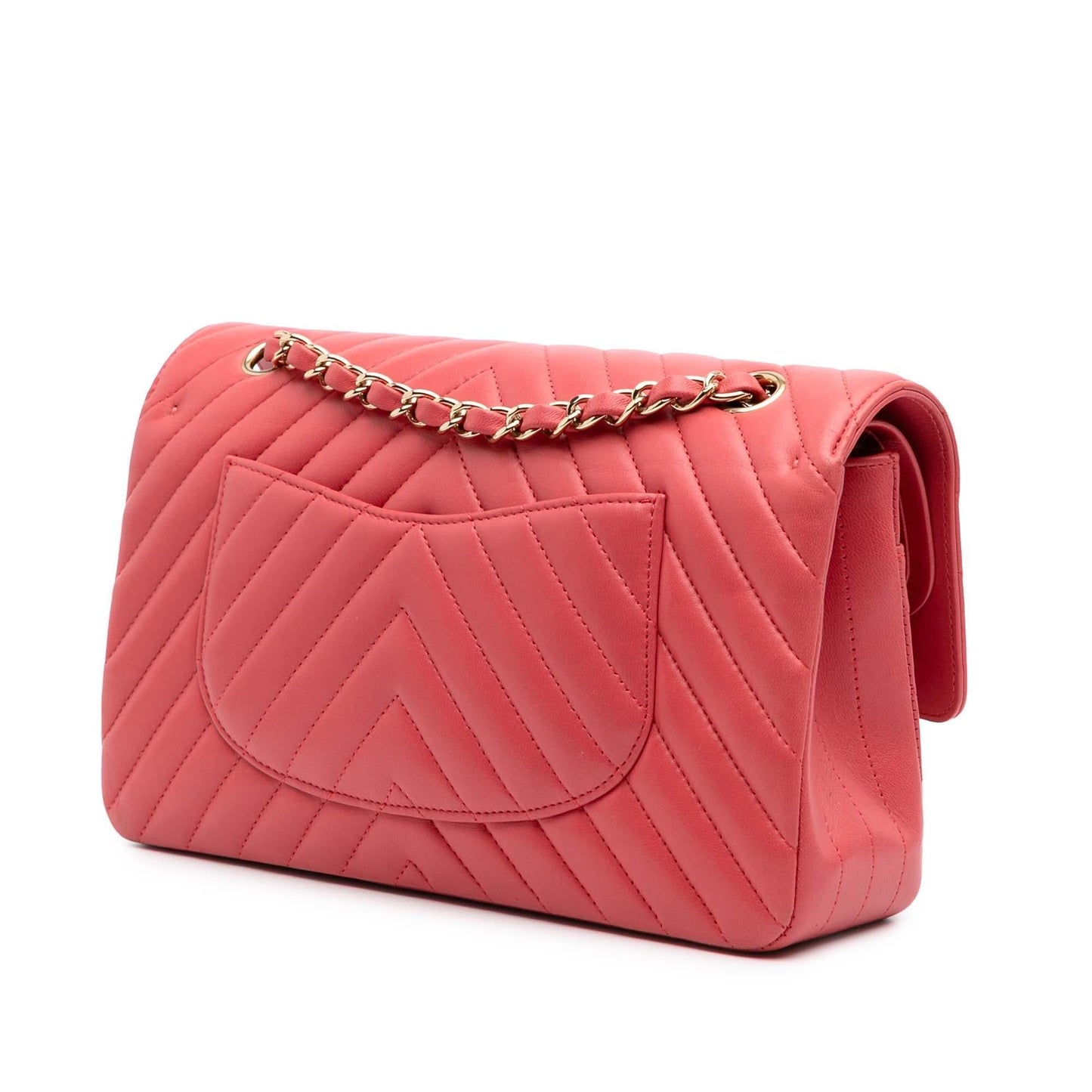 Chanel Classic Chevron Lambskin Double Flap Handbag Flap 13