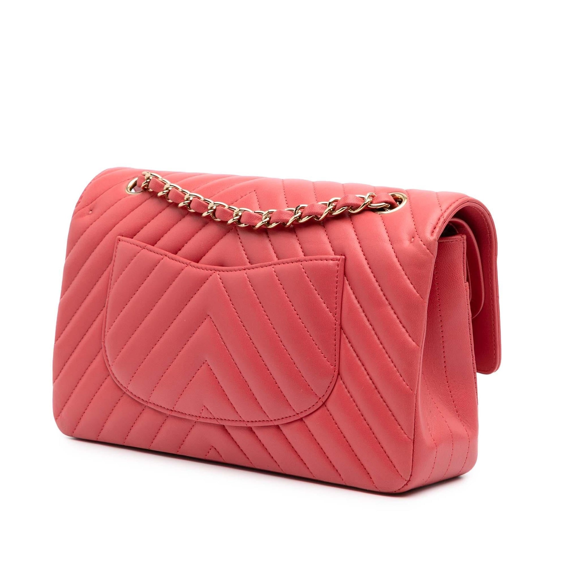 Chanel Classic Chevron Lambskin Double Flap Handbag Flap 13
