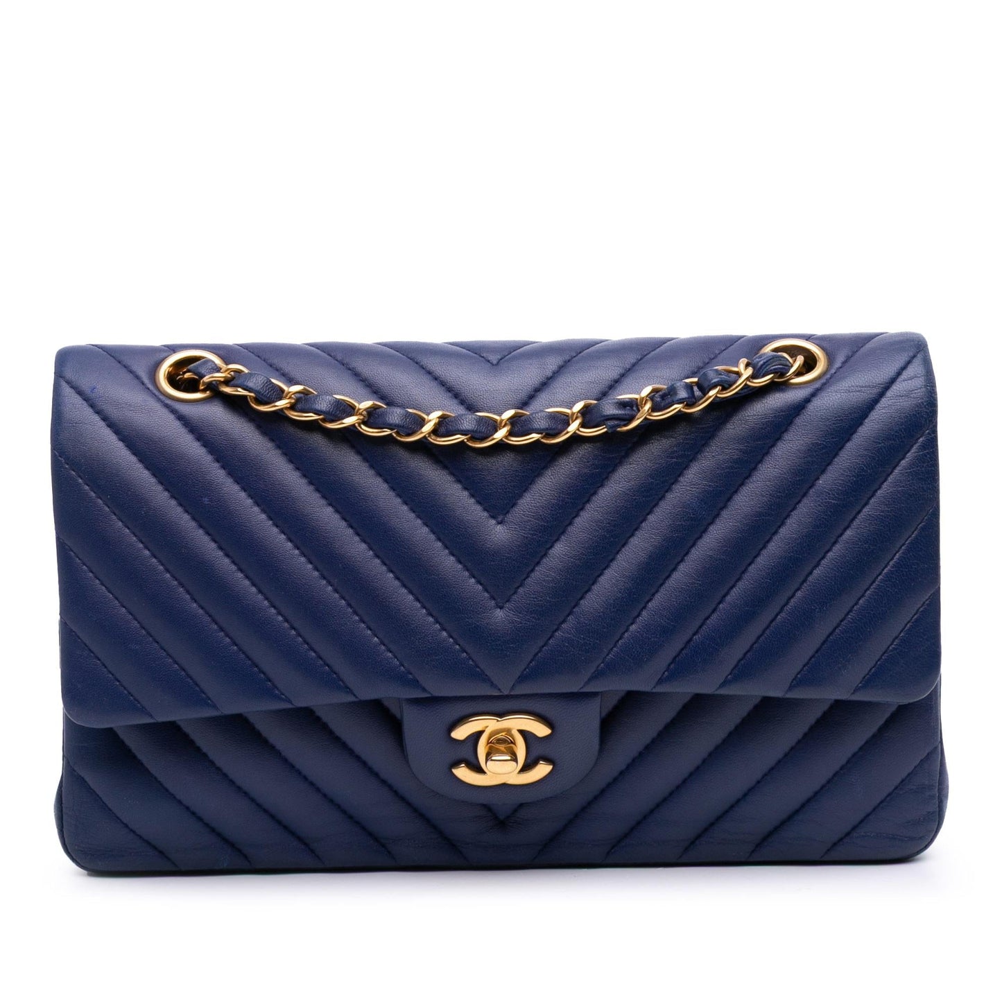 Chanel Classic Chevron Lambskin Double Flap Handbag Flap 15