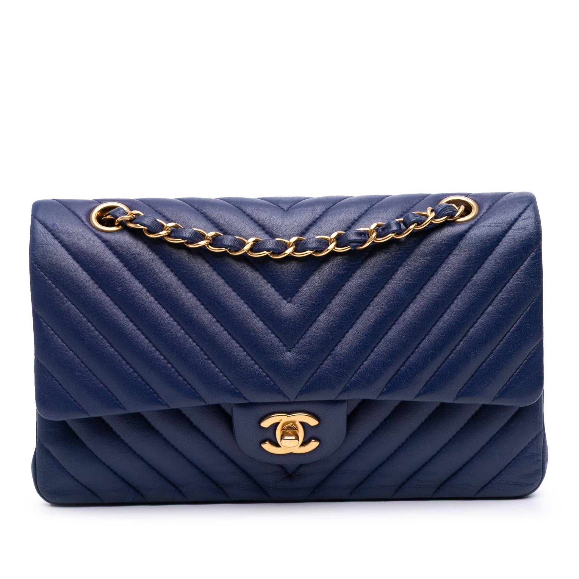Chanel Classic Chevron Lambskin Double Flap Handbag Flap 15