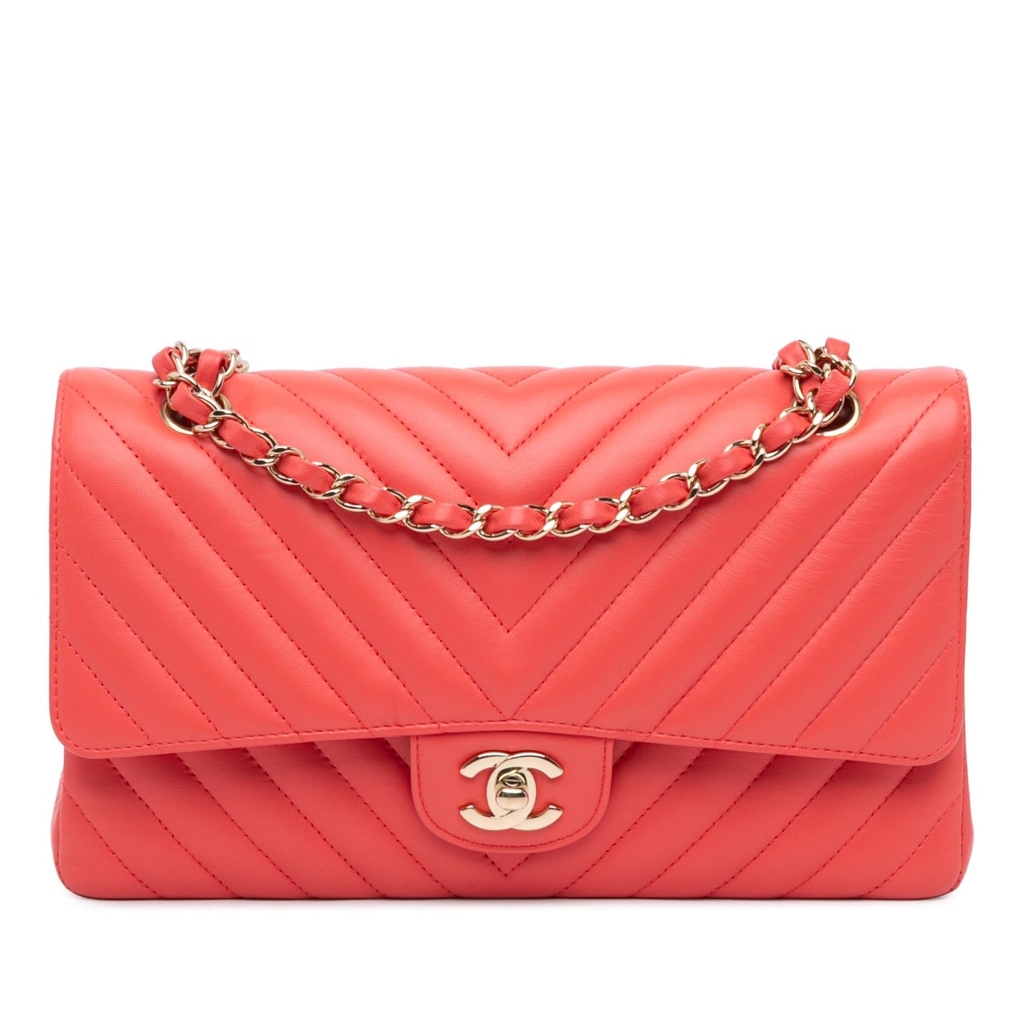 Chanel Classic Chevron Lambskin Double Flap Handbag Flap 17