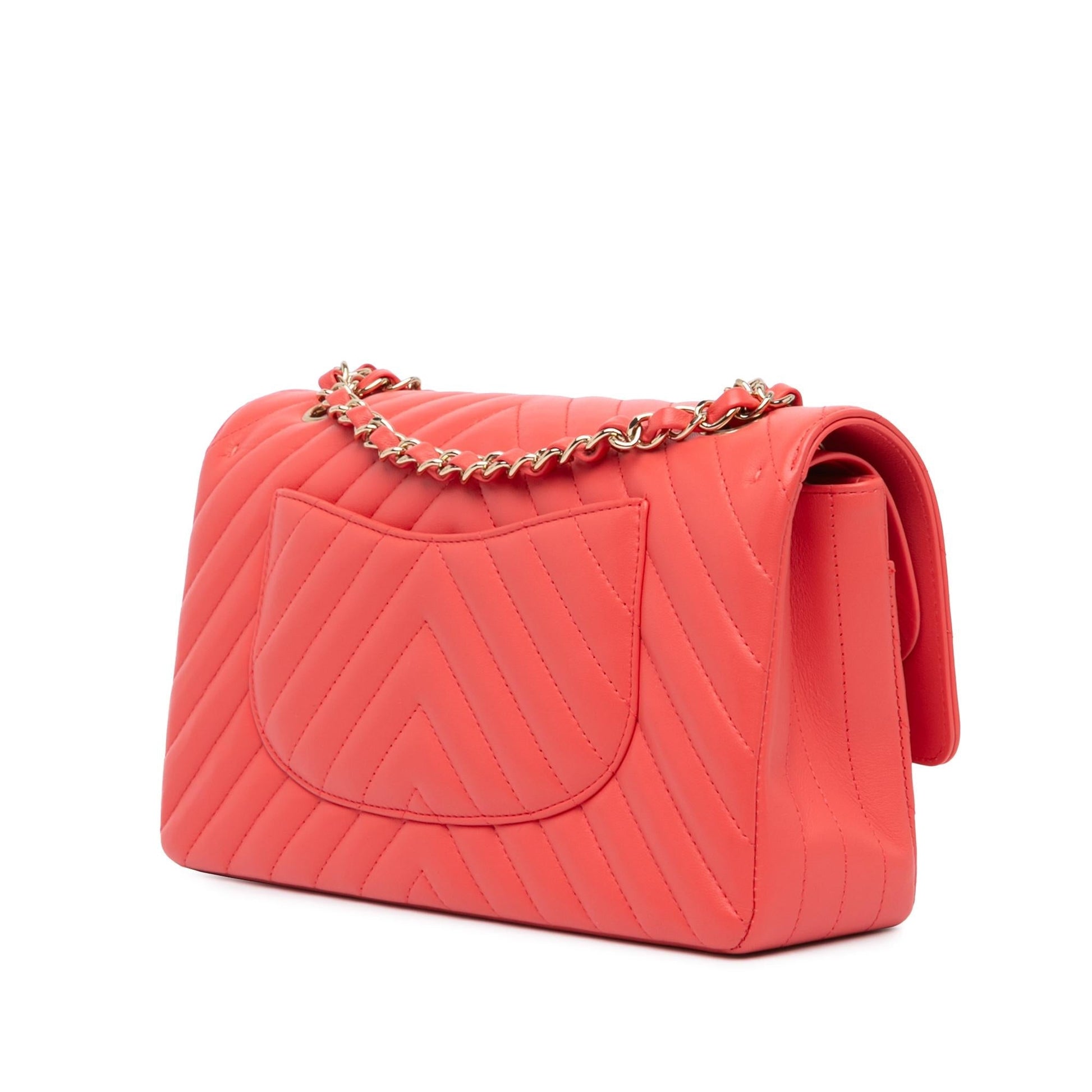 Chanel Classic Chevron Lambskin Double Flap Handbag Flap 17