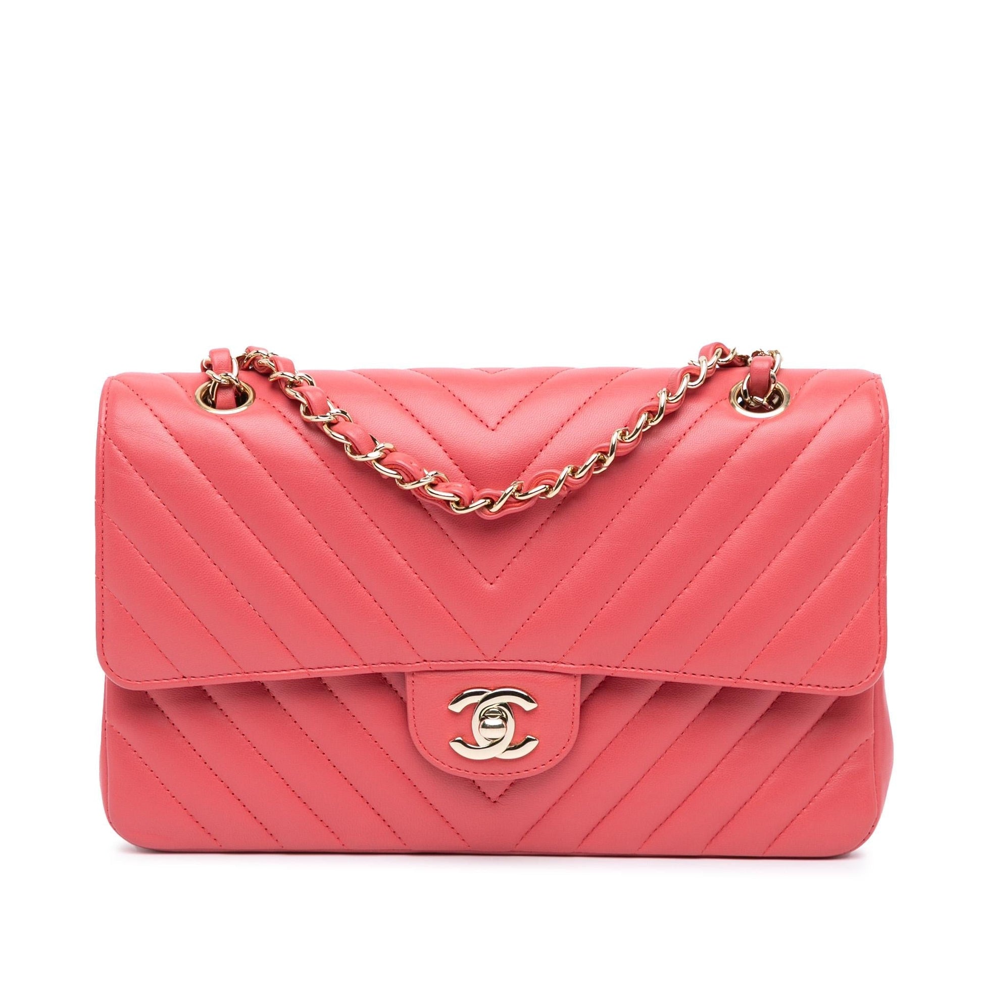 Chanel Classic Chevron Lambskin Double Flap Handbag Flap 16