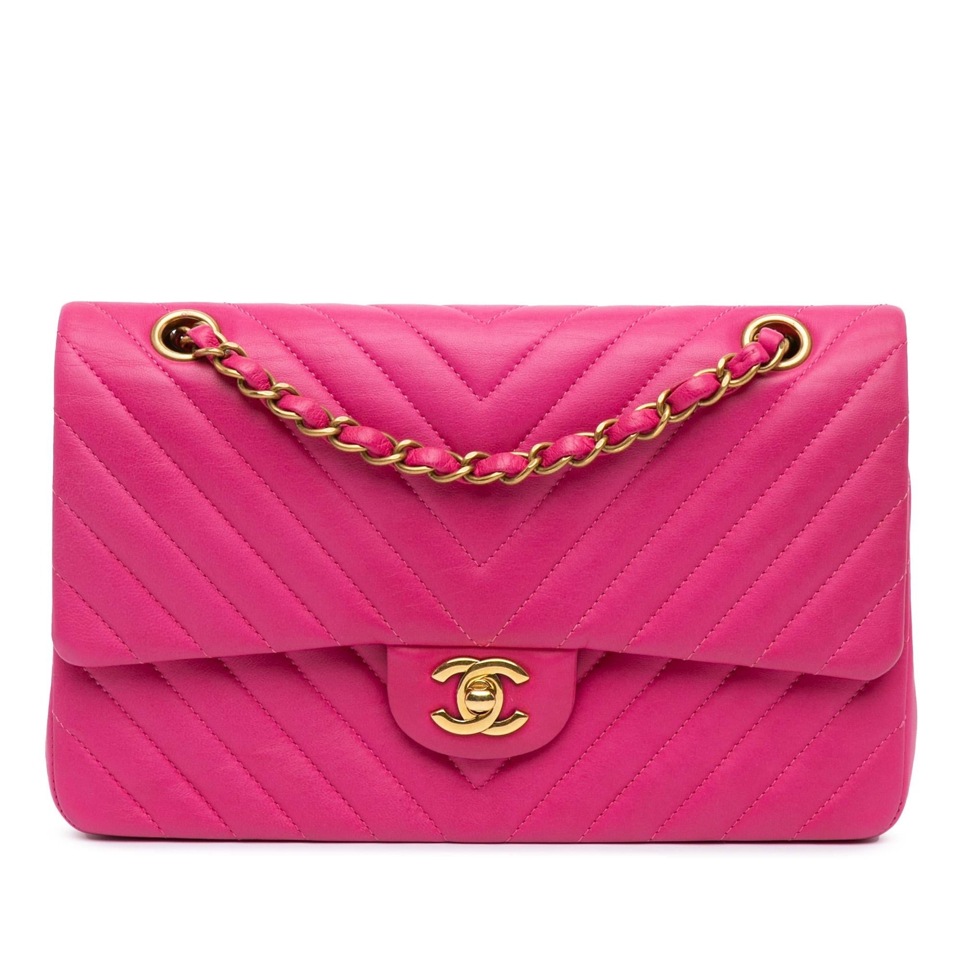 Chanel Classic Chevron Lambskin Double Flap Handbag Flap 18
