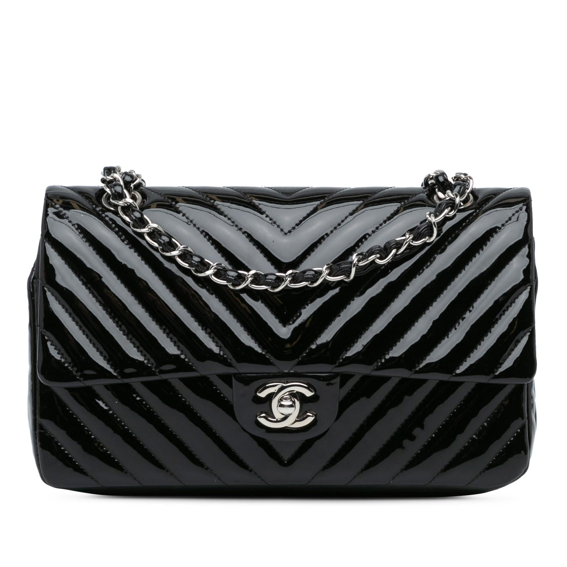 Chanel Classic Chevron Patent Double Flap SHG-Jqfuoq Handbag