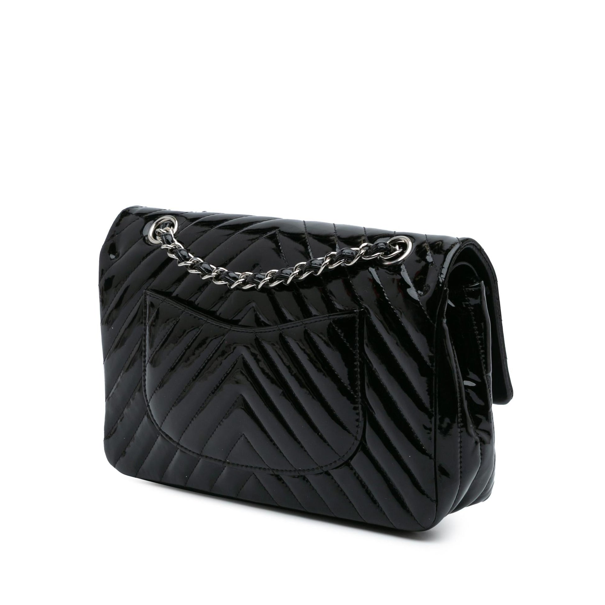 Chanel Classic Chevron Patent Double Flap Handbag